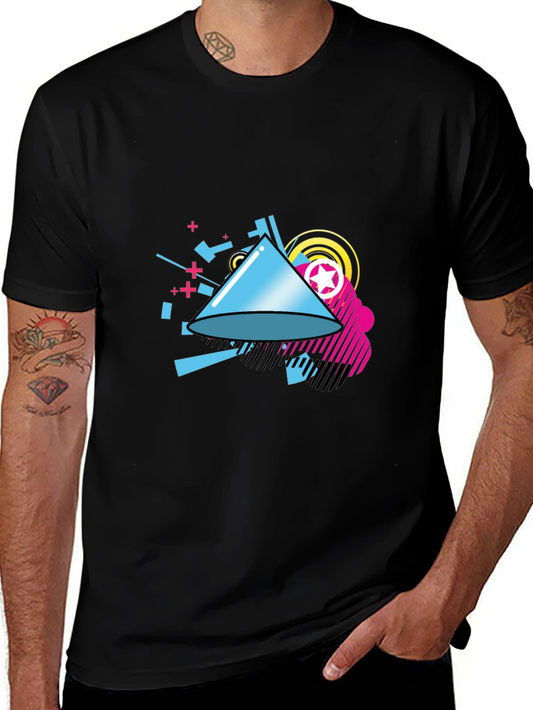 Geometric Design Black T-Shirt