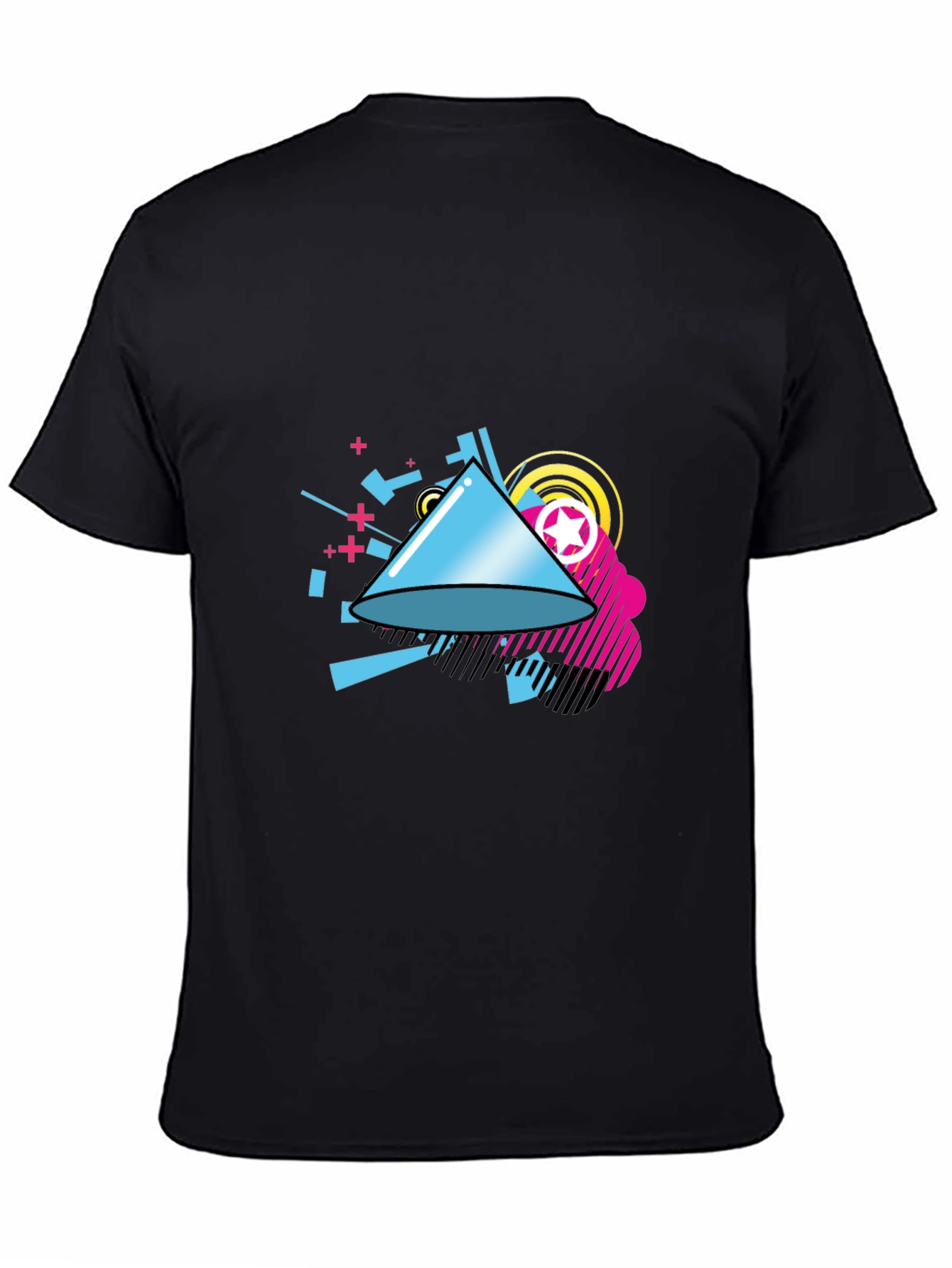 Geometric Design Black T-Shirt