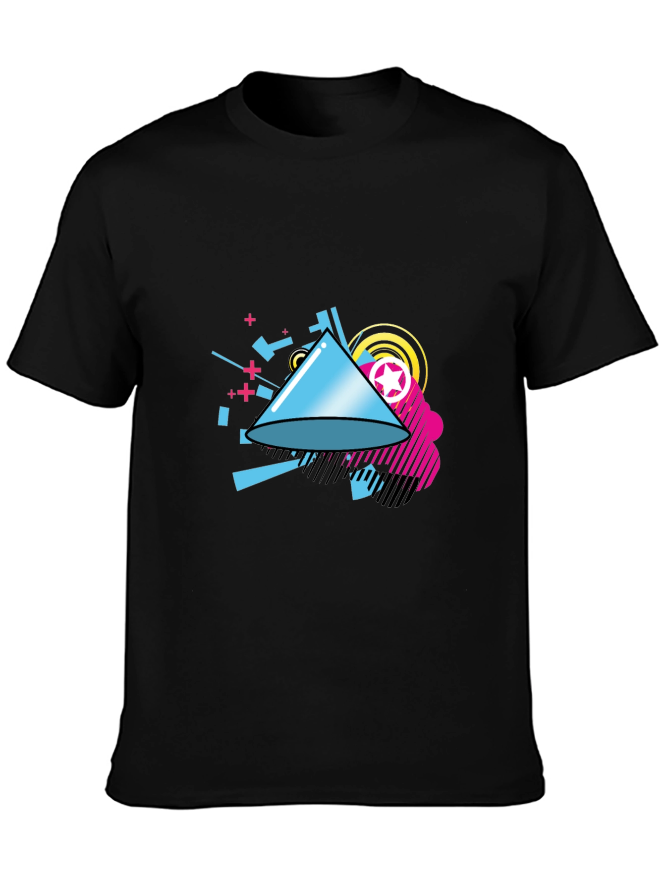 Geometric Design Black T-Shirt