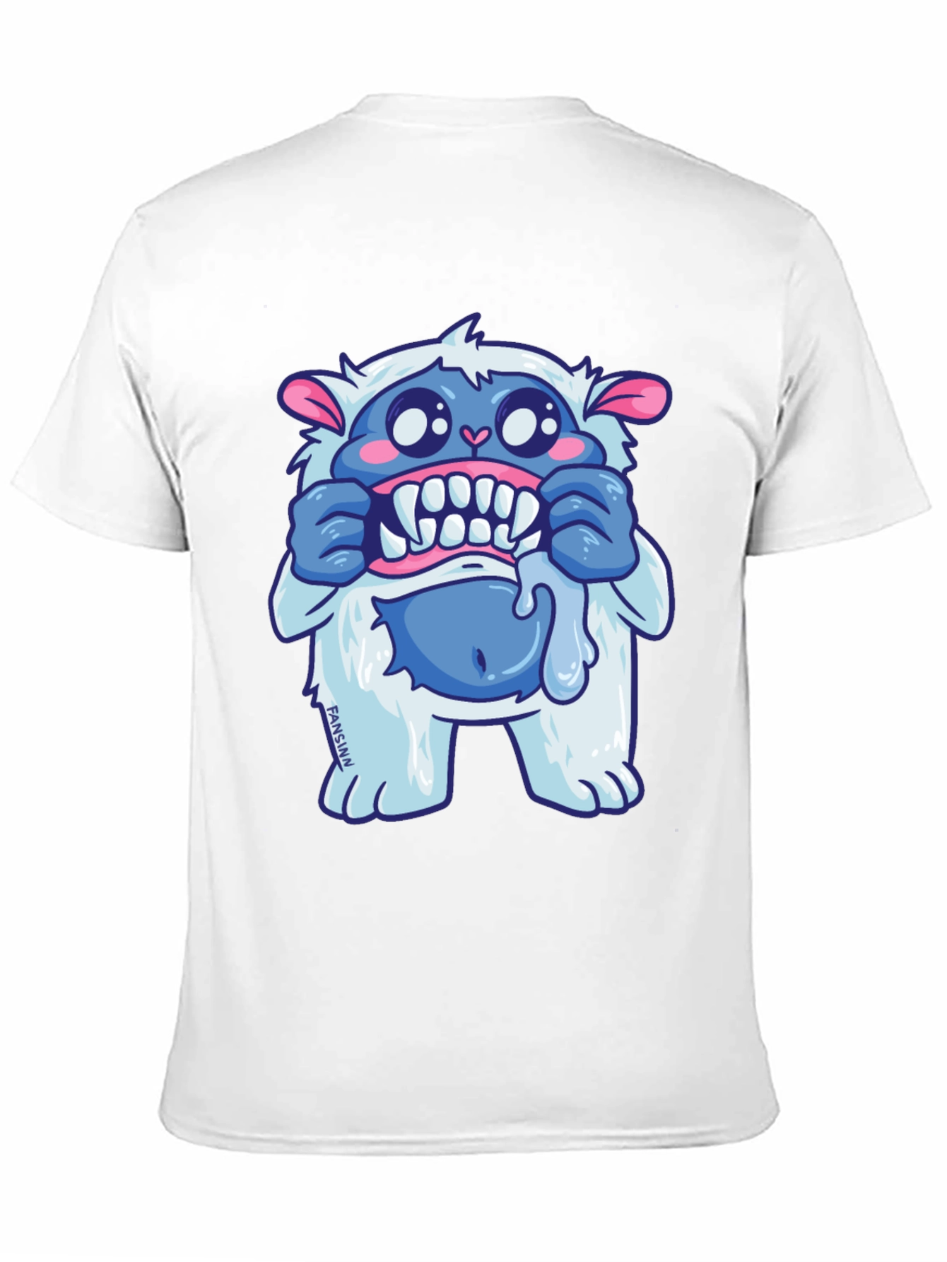 Funny Cartoon Monster Graphic Tee - Black