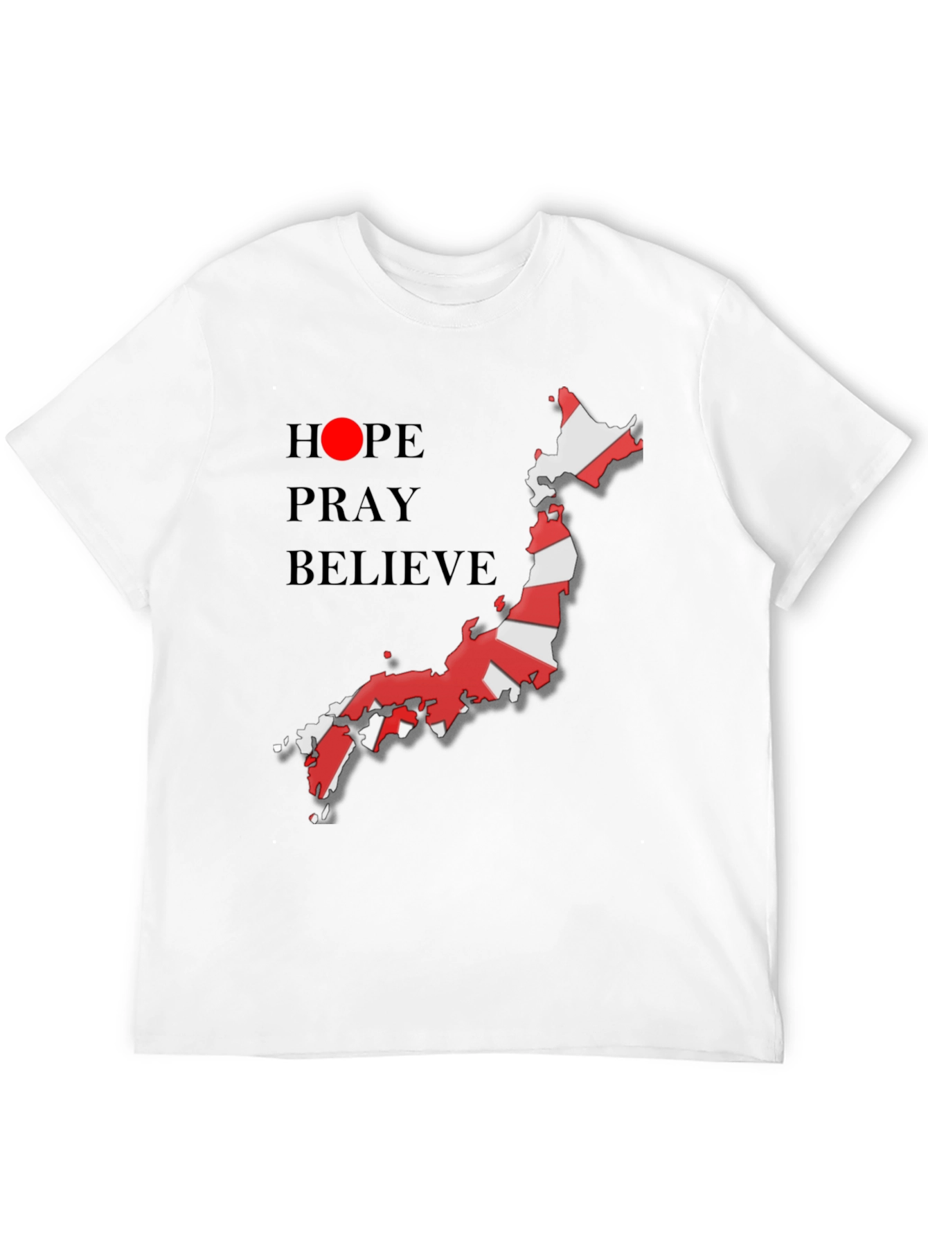 Hope Pray Believe Japan Flag T-Shirt