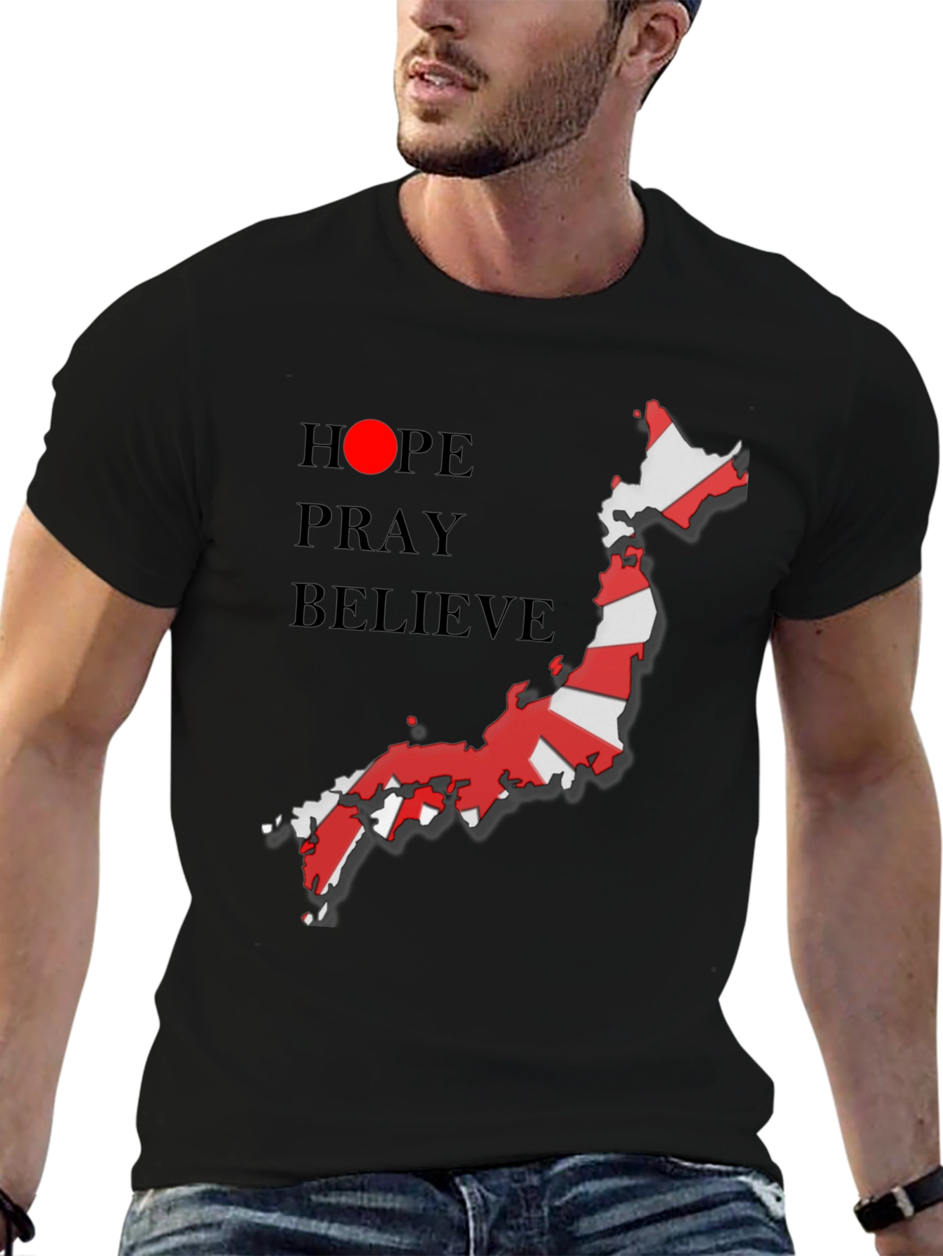 Hope Pray Believe Japan Flag T-Shirt