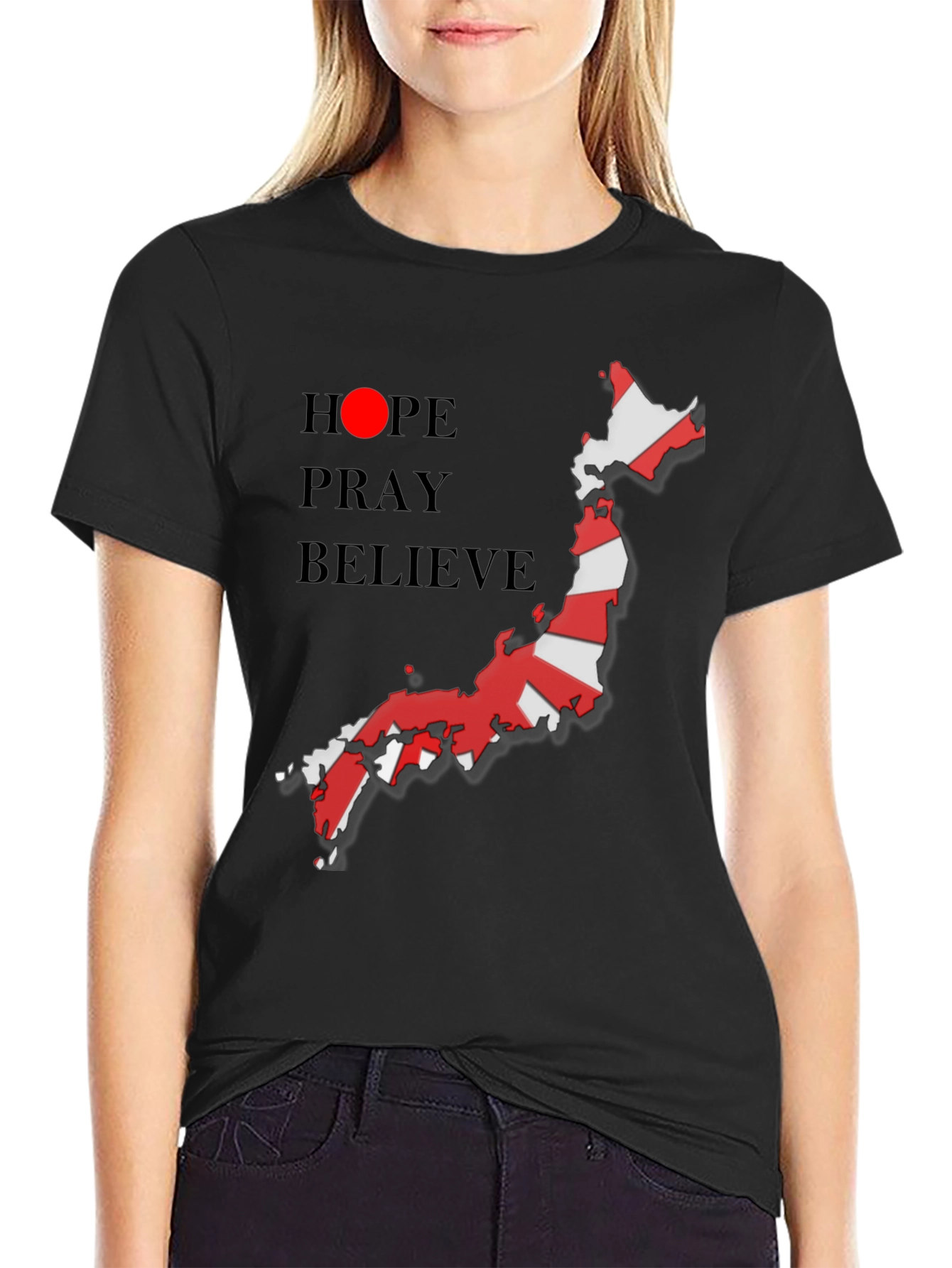 Hope Pray Believe Japan Flag T-Shirt