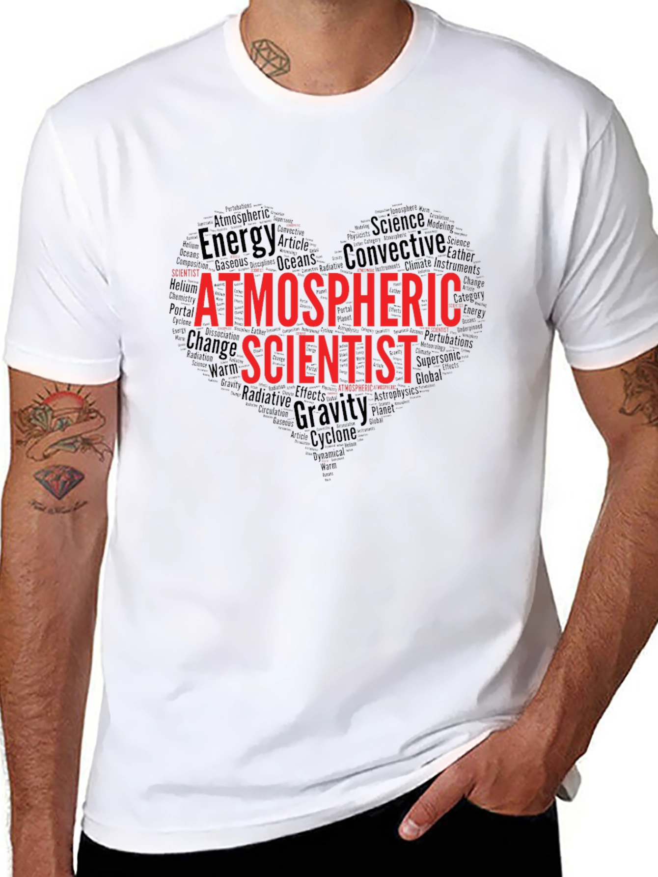 Atmospheric Scientist Heart Word Cloud T-Shirt