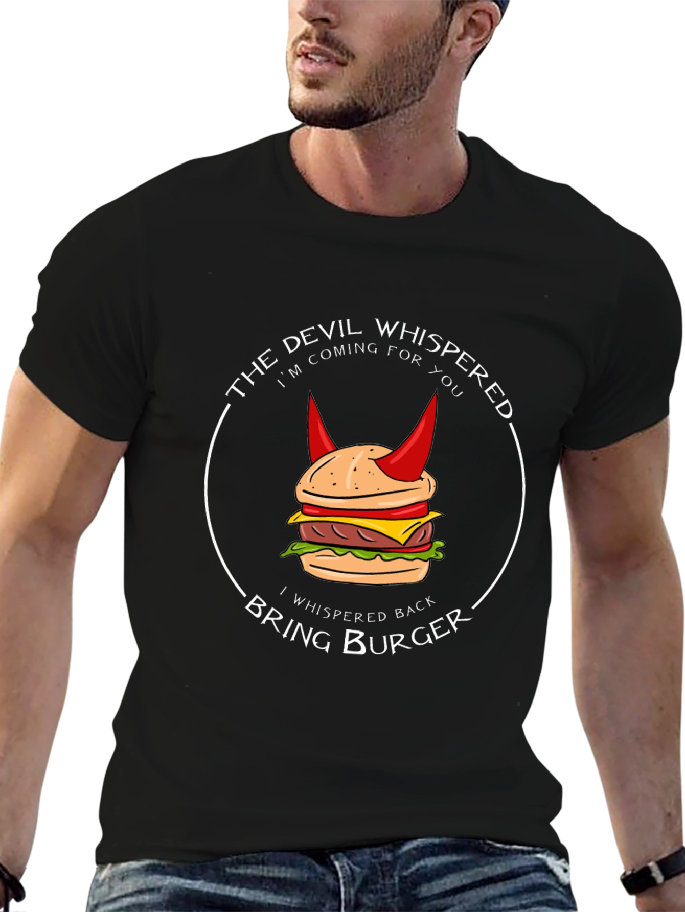 Devil Burger Graphic Tee - Bring Burger T-Shirt