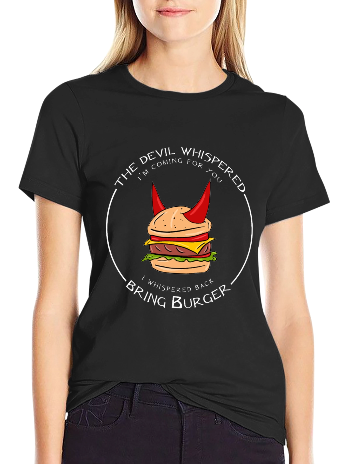 Devil Burger Graphic Tee - Bring Burger T-Shirt