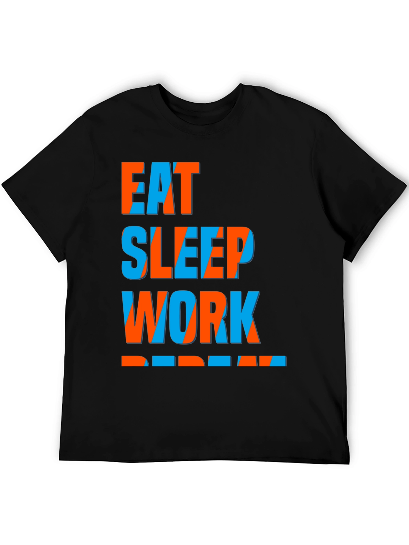 Eat Sleep Work Repeat Graphic Tee - Black