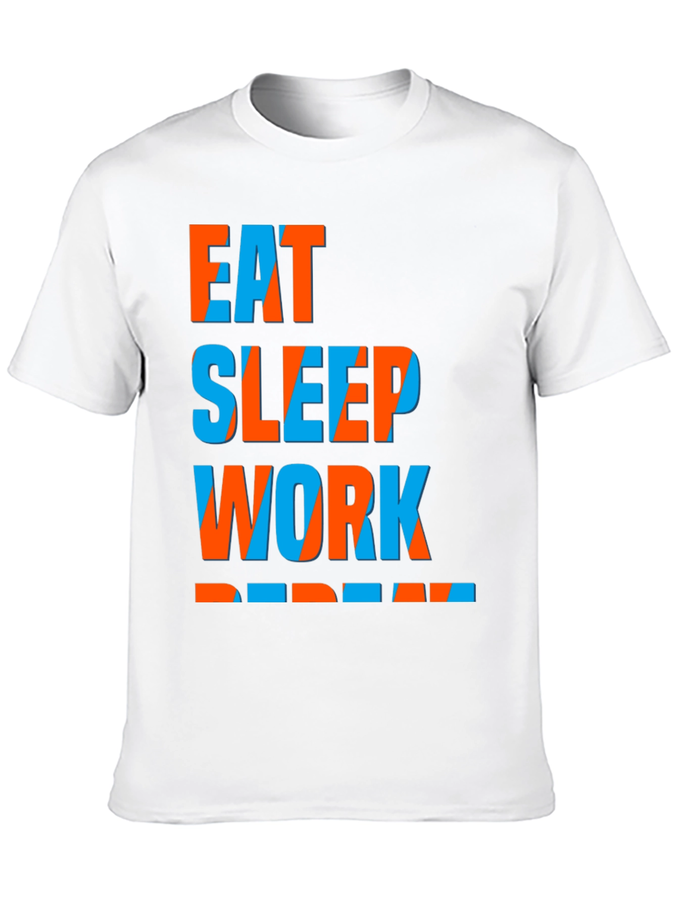 Eat Sleep Work Repeat Graphic Tee - Black