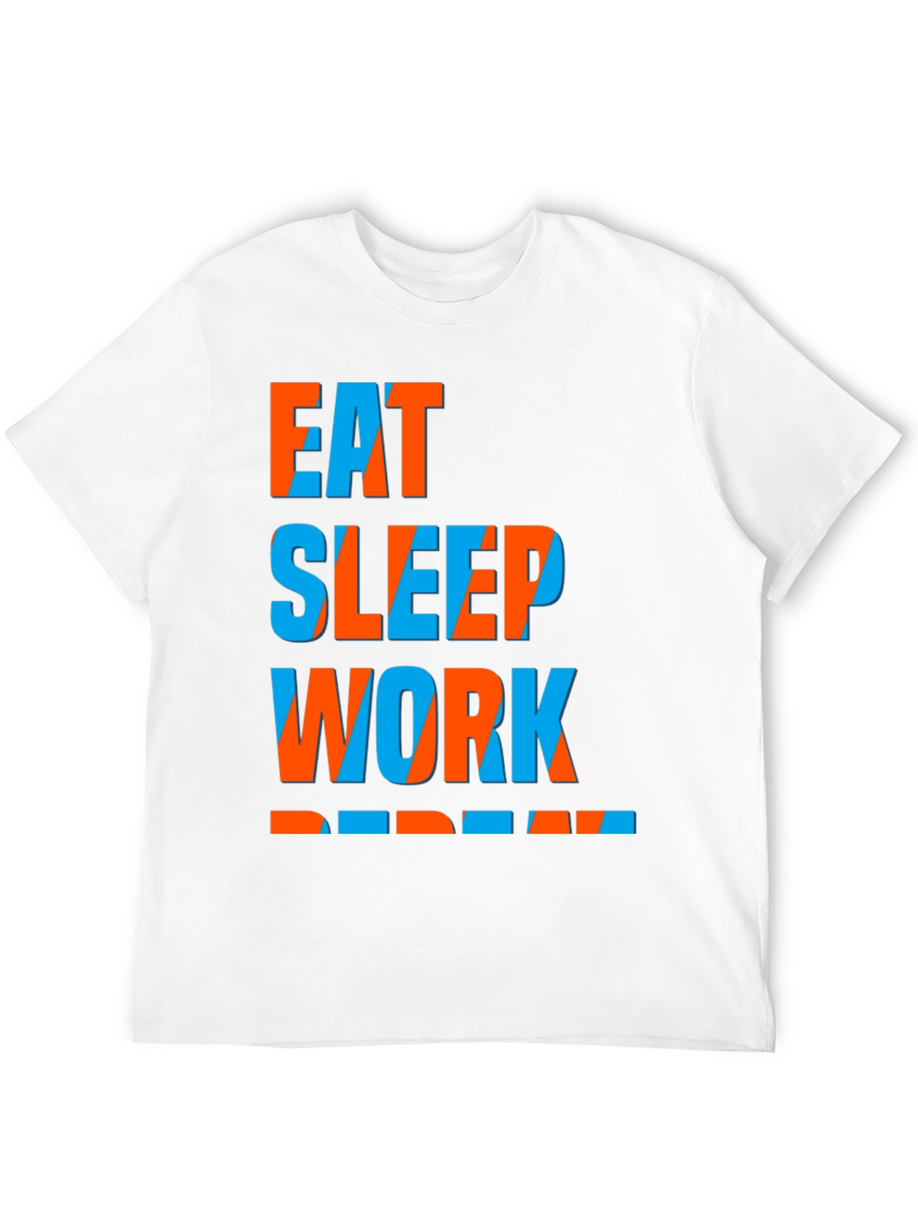 Eat Sleep Work Repeat Graphic Tee - Black