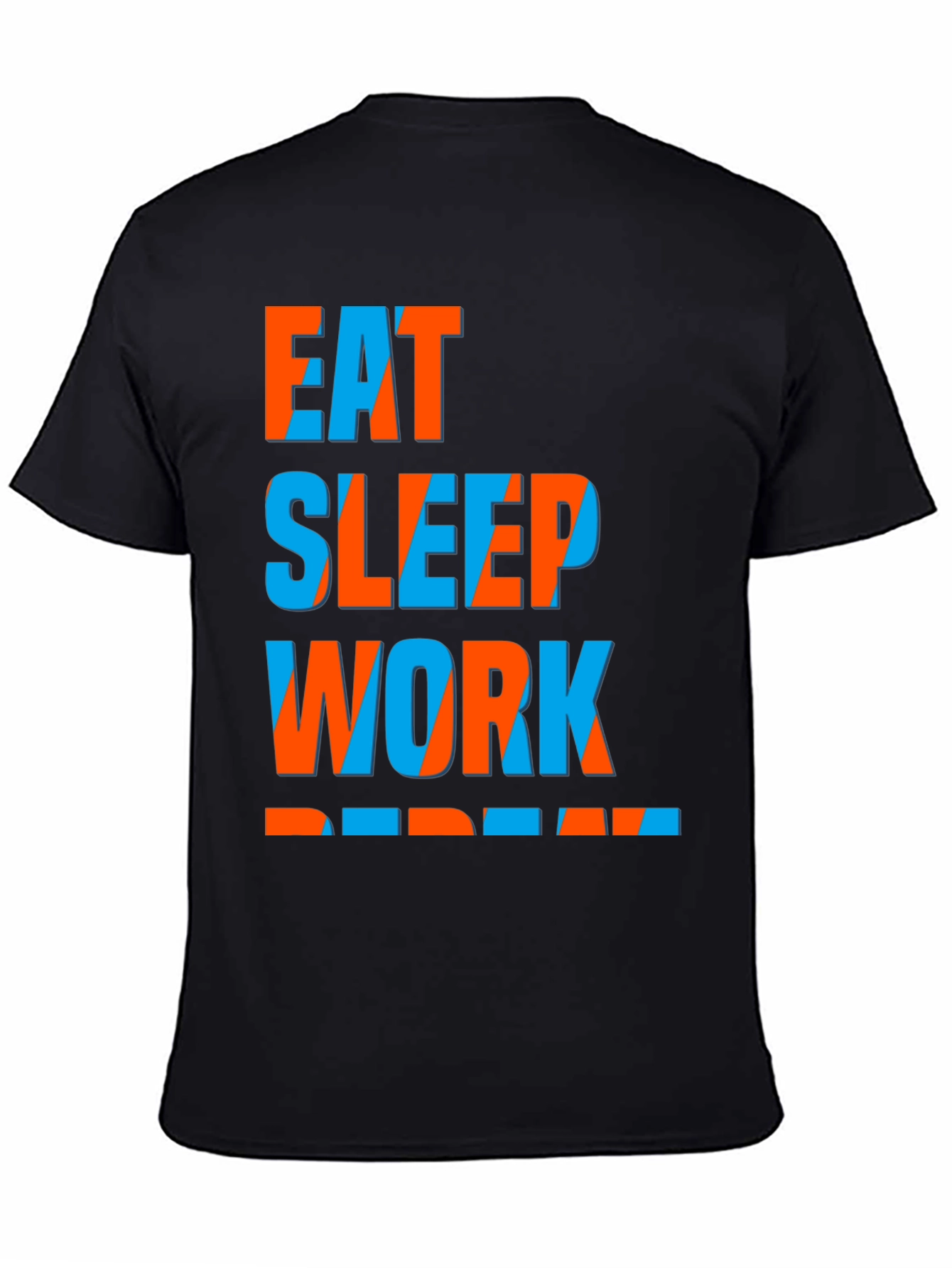 Eat Sleep Work Repeat Graphic Tee - Black