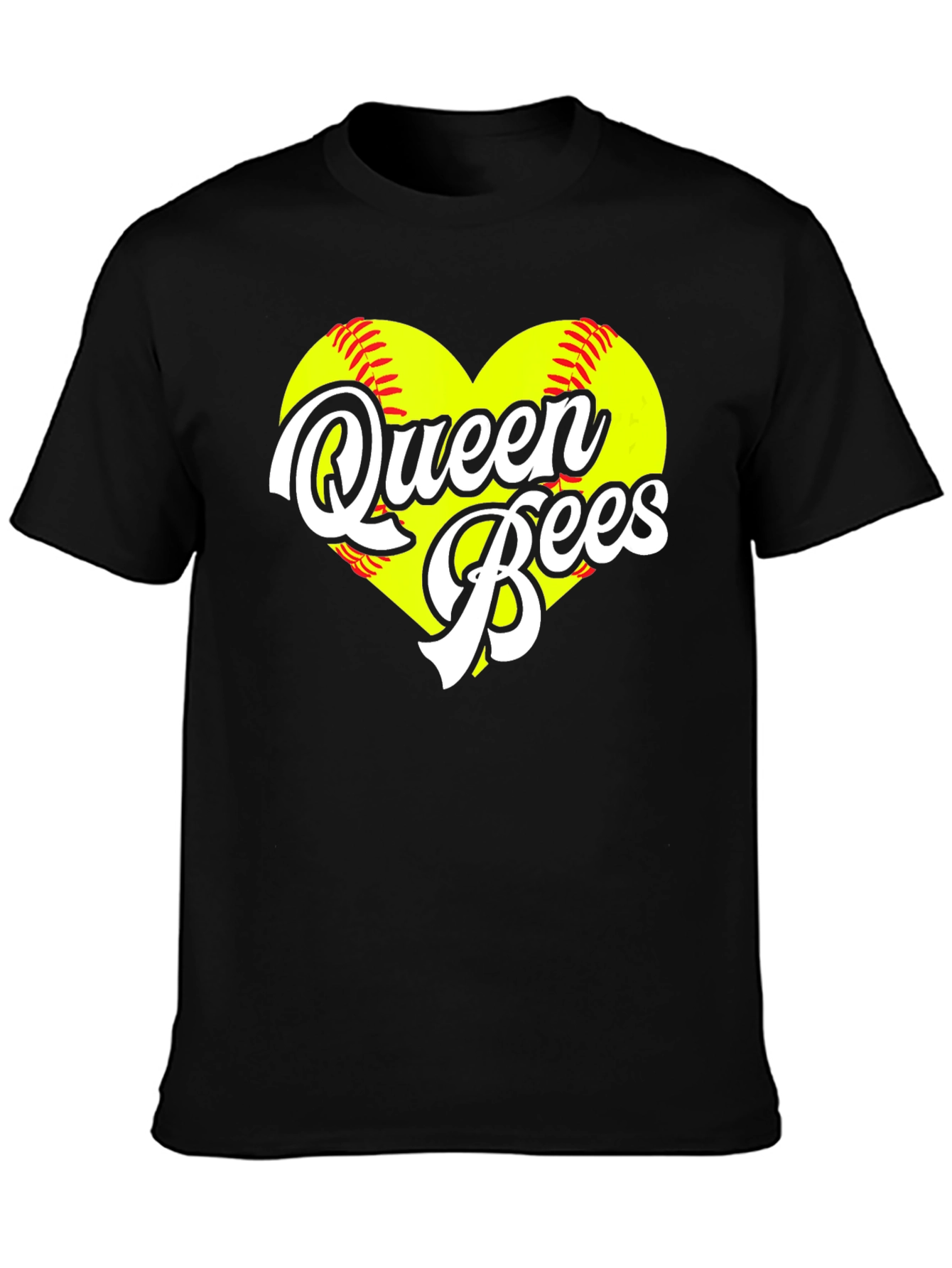Queen Bees Softball Heart T-Shirt