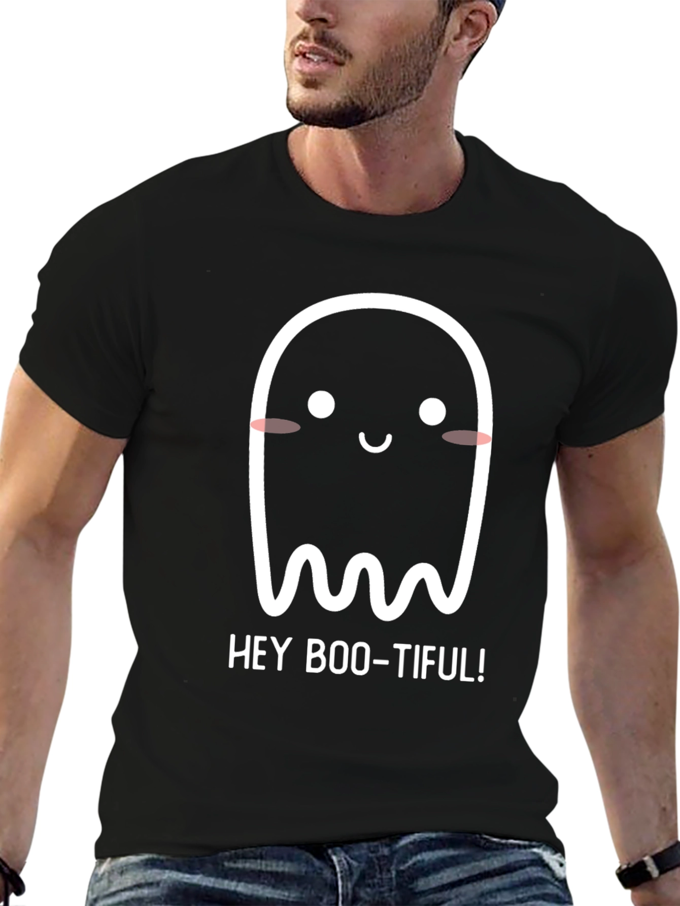 Hey Boo-Tiful Ghost Graphic T-Shirt
