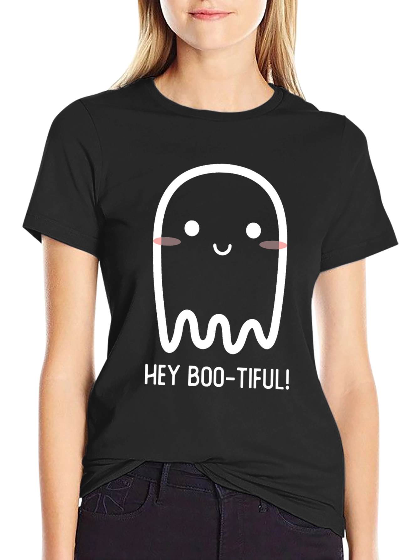 Hey Boo-Tiful Ghost Graphic T-Shirt