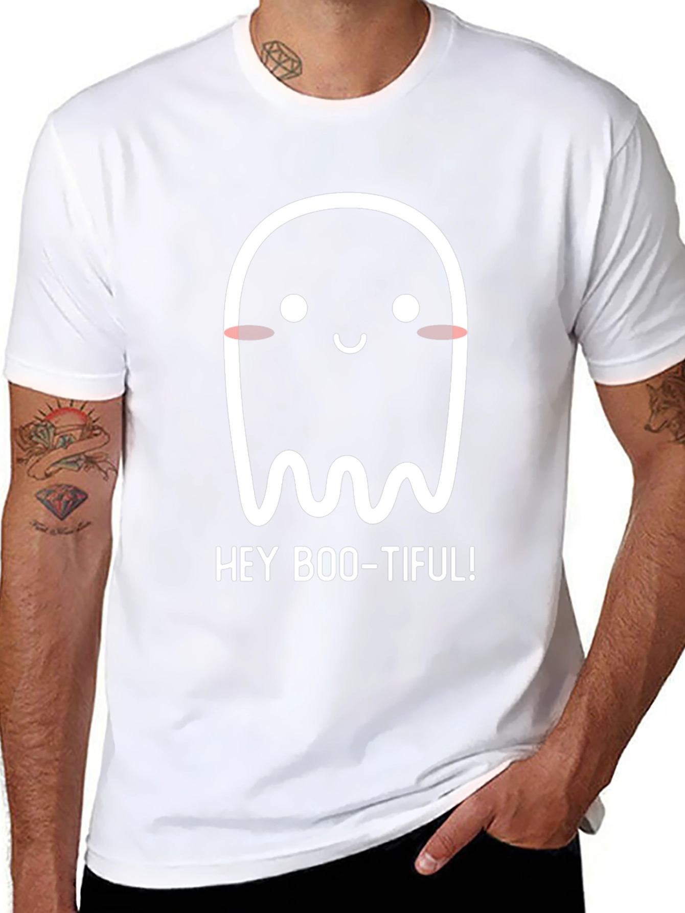 Hey Boo-Tiful Ghost Graphic T-Shirt