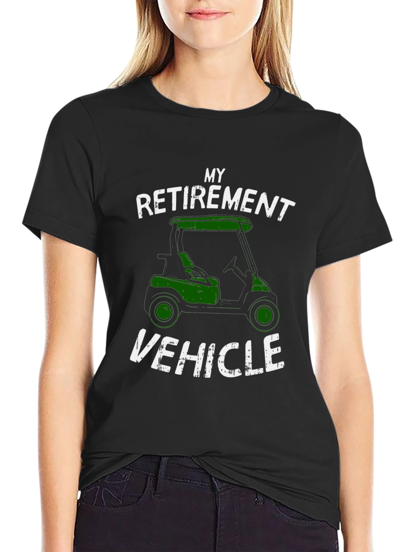 Retirement Vehicle T-Shirt - Golf Cart Design
