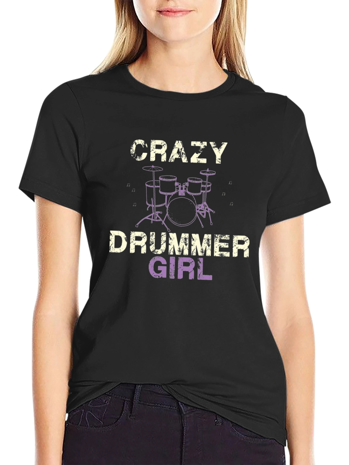 Crazy Drummer Girl T-Shirt