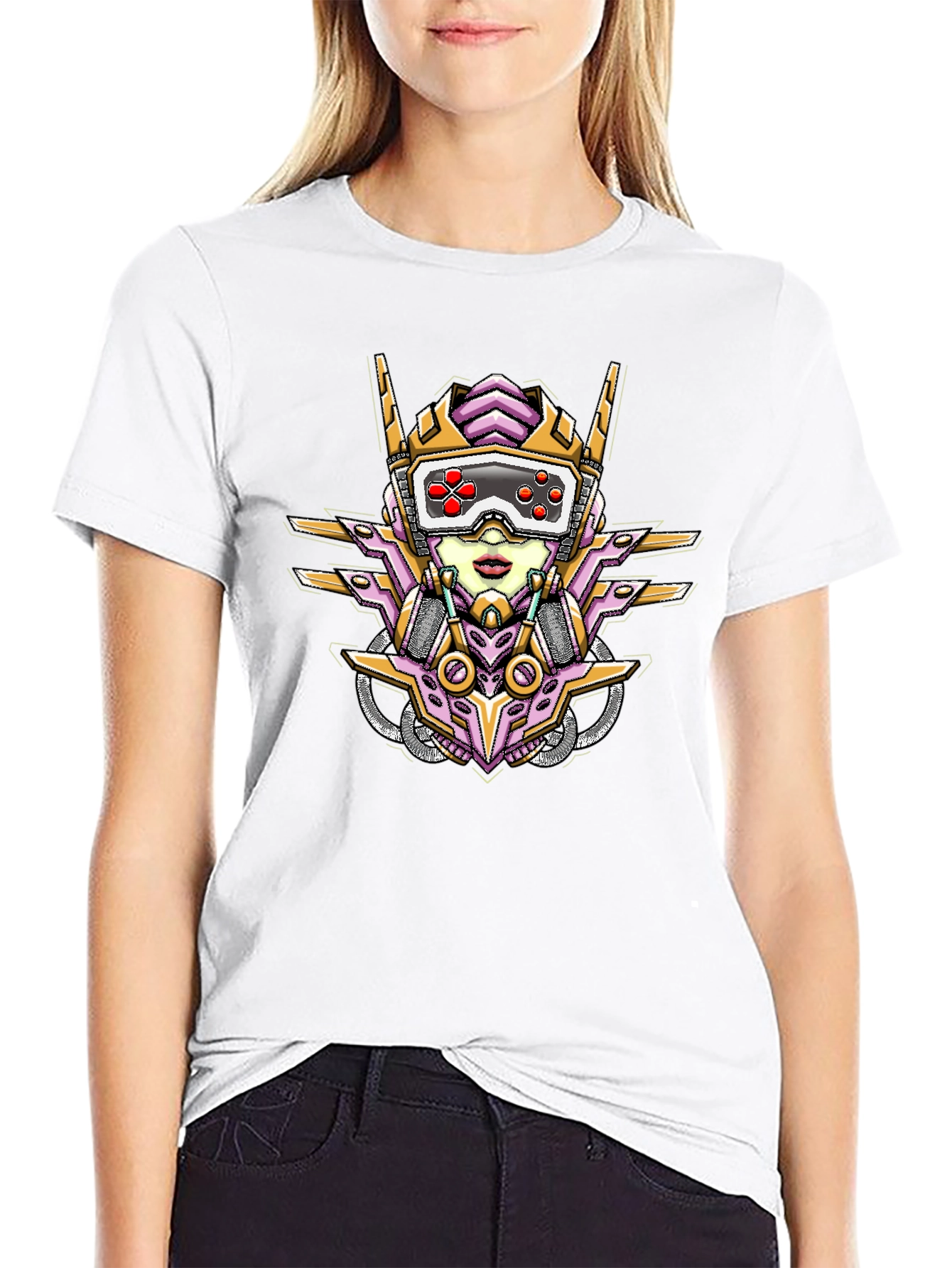 Cyberpunk Gaming Robot Girl T-Shirt