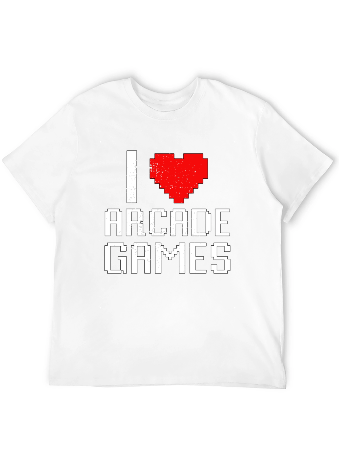 I Heart Arcade Games Pixel Art Black T-Shirt