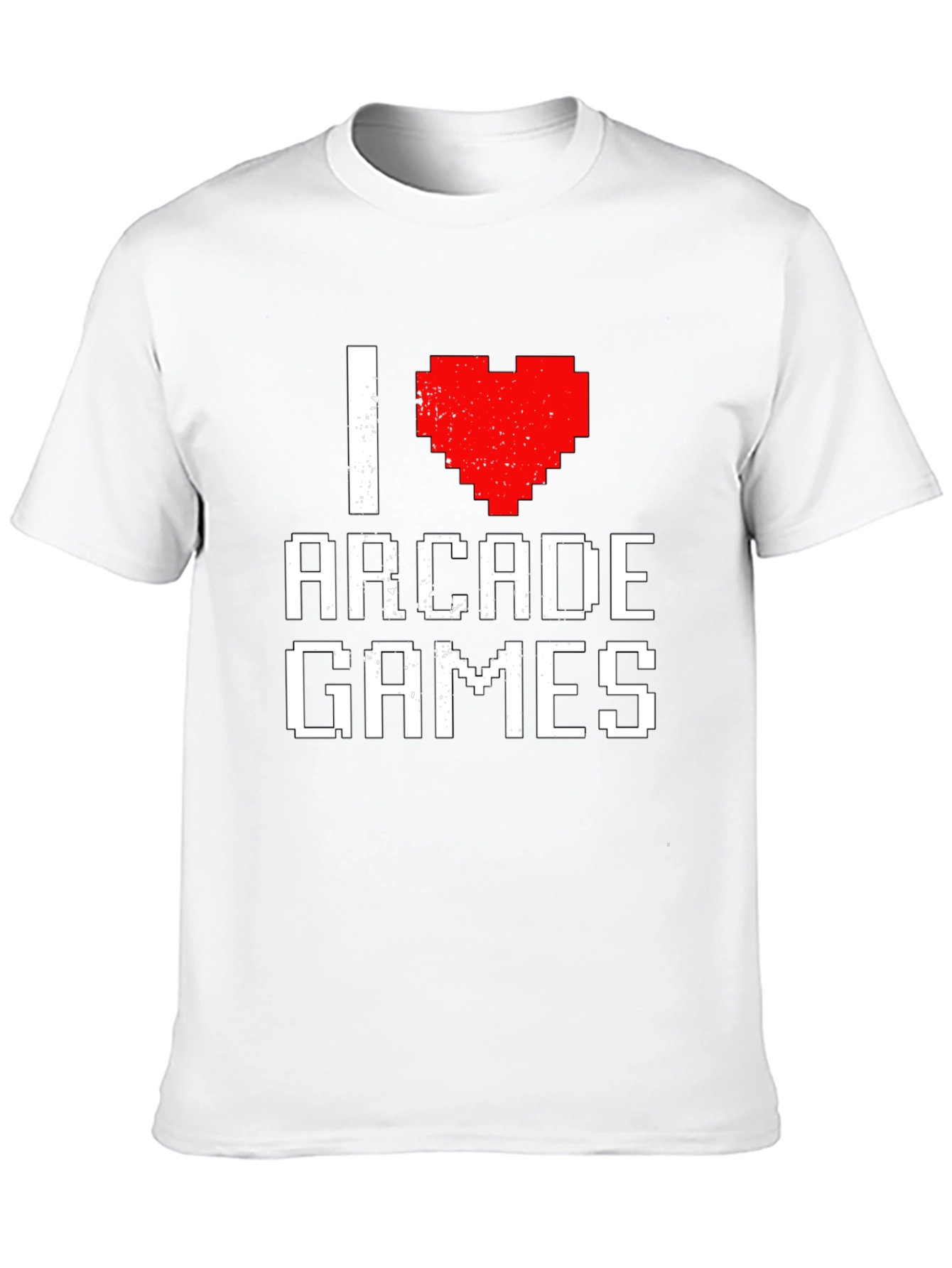 I Heart Arcade Games Pixel Art Black T-Shirt