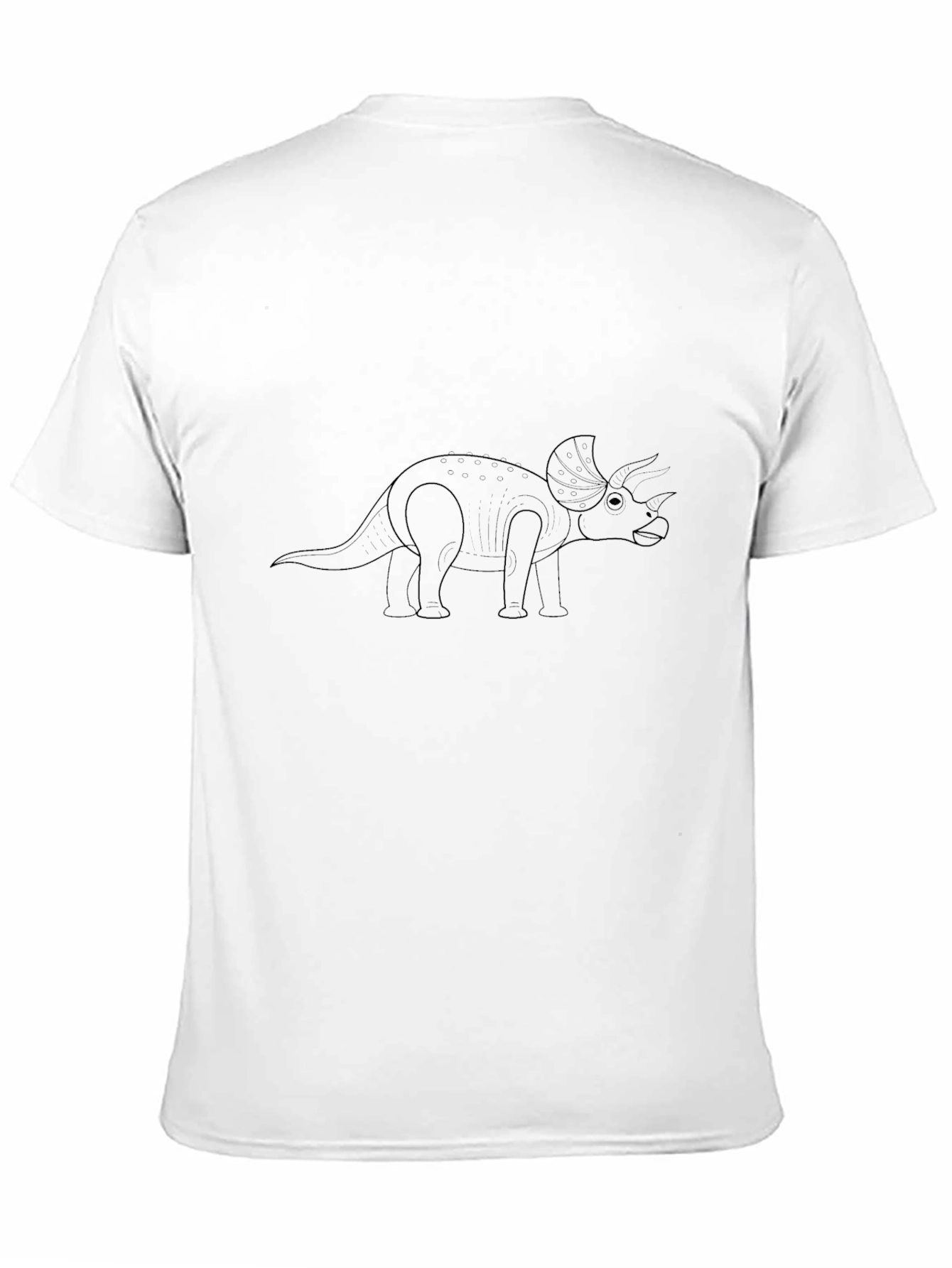Triceratops Outline Graphic T-Shirt - Black