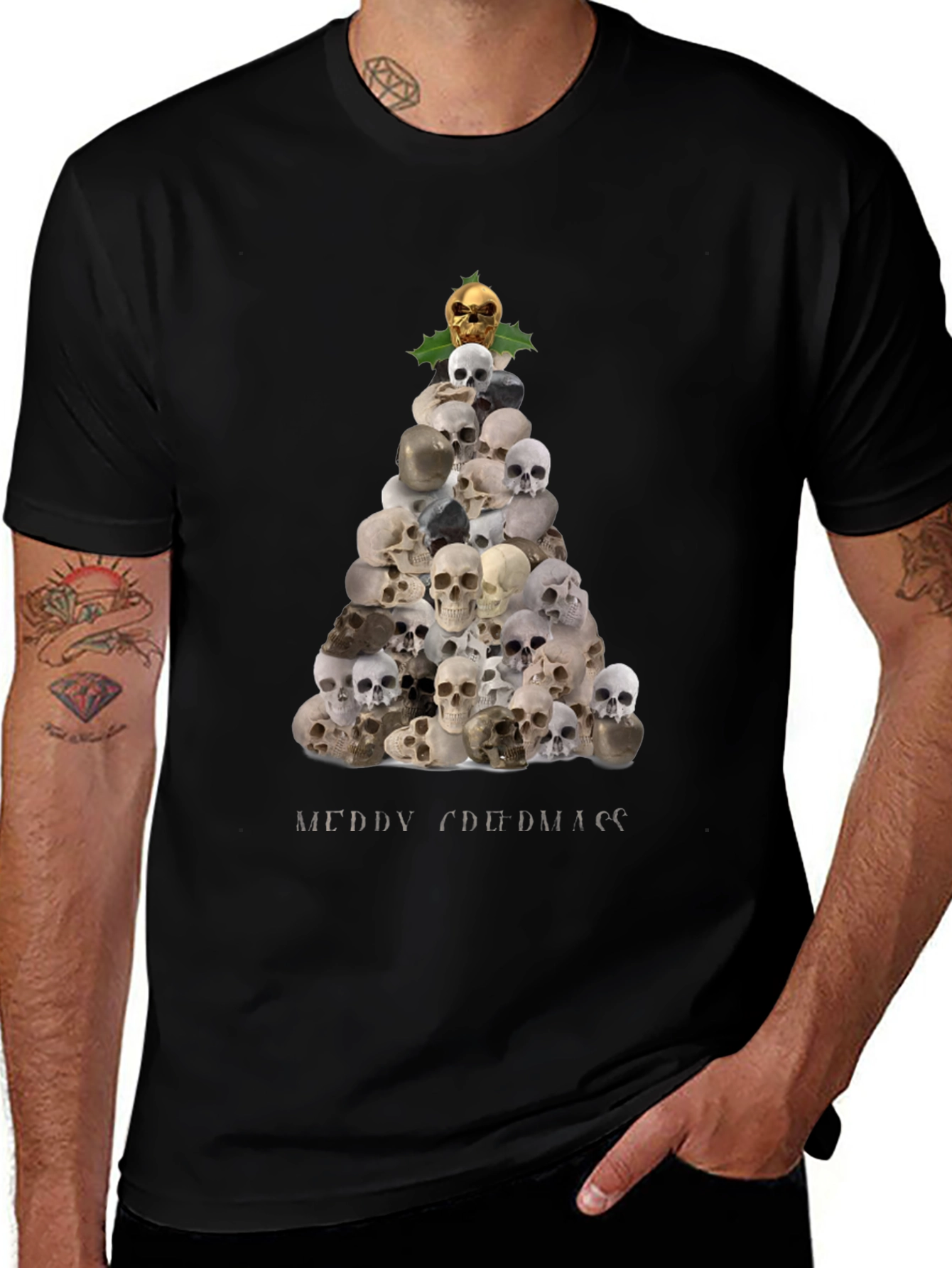 Merry Chudmas Skull Tree T-Shirt