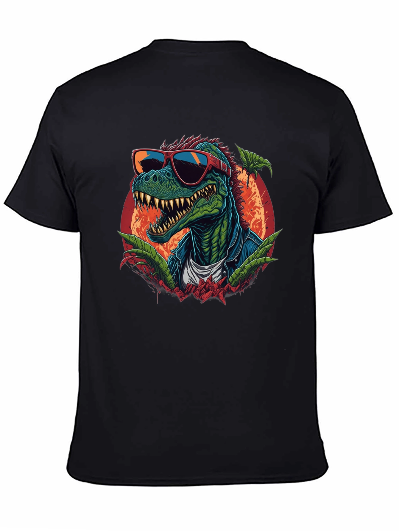 Cool Dinosaur Graphic T-Shirt - Black