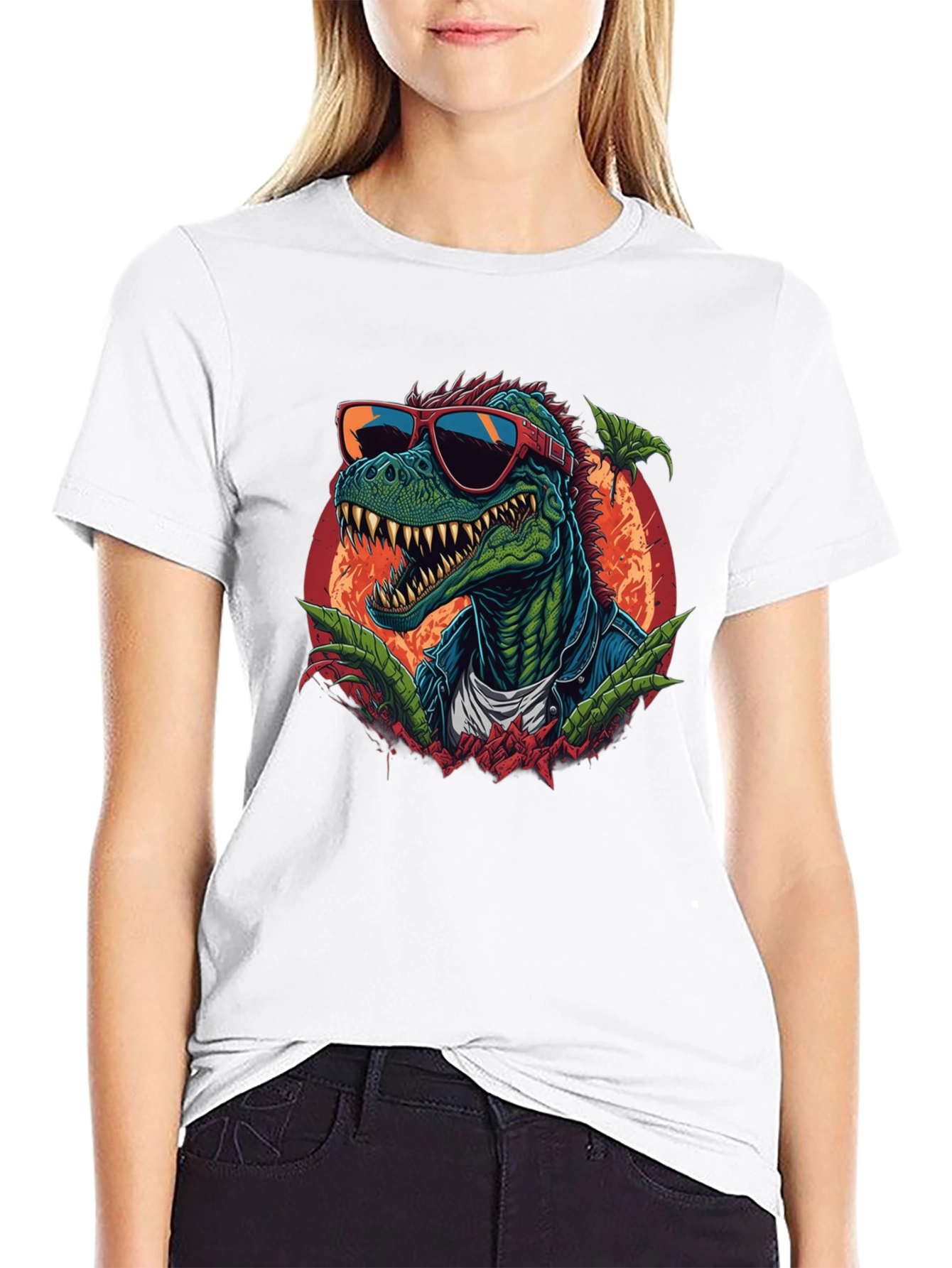 Cool Dinosaur Graphic T-Shirt - Black
