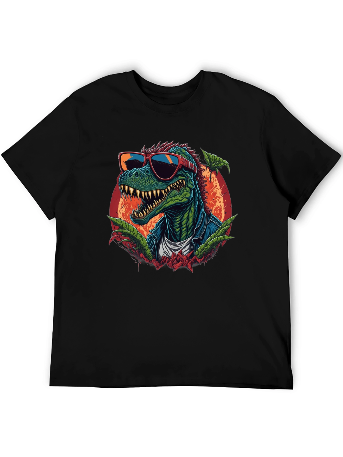 Cool Dinosaur Graphic T-Shirt - Black