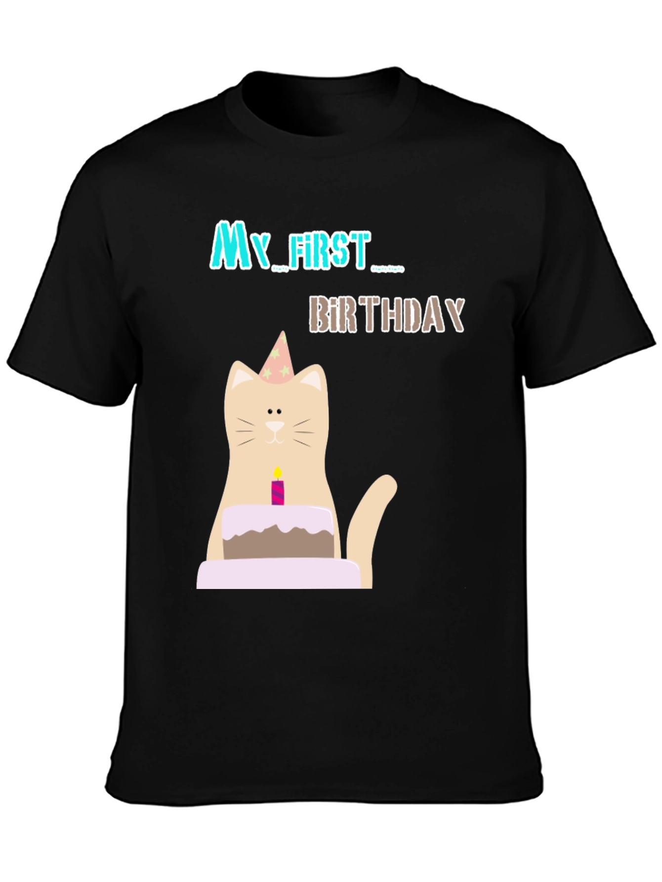 My First Birthday Cat Graphic T-Shirt