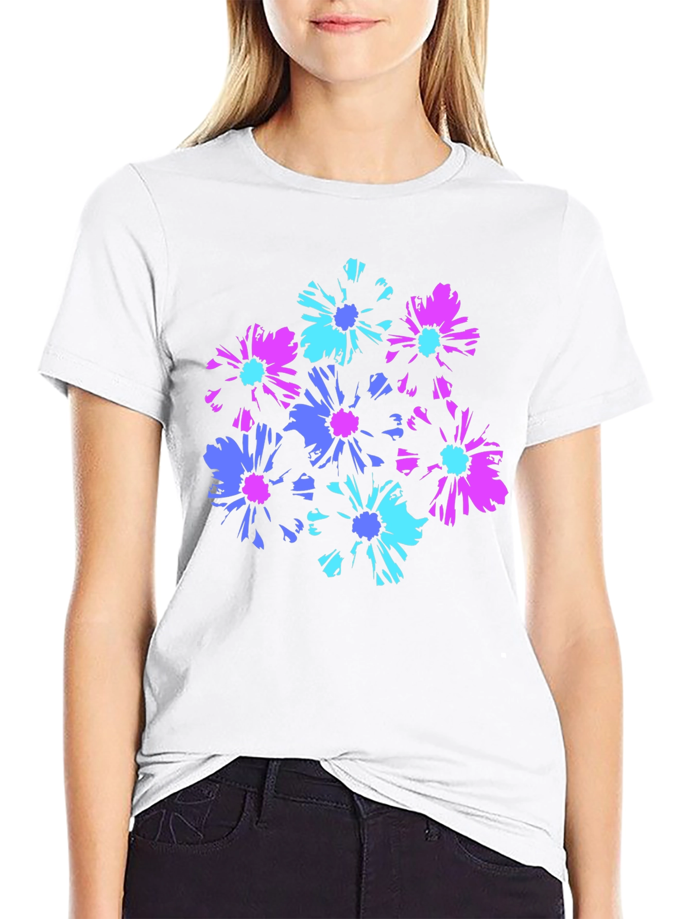 Floral Graphic Black T-Shirt