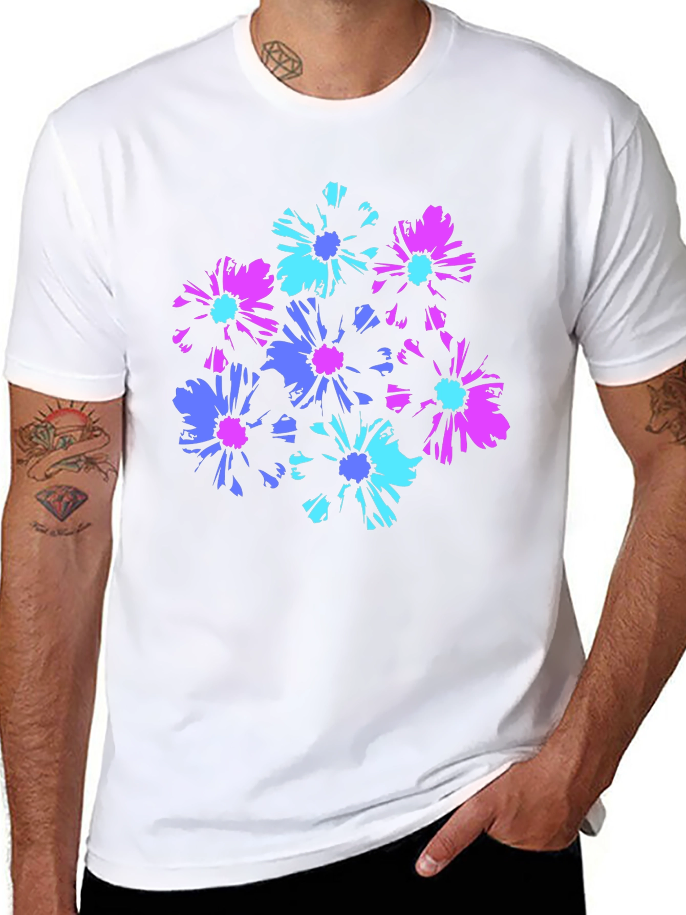 Floral Graphic Black T-Shirt