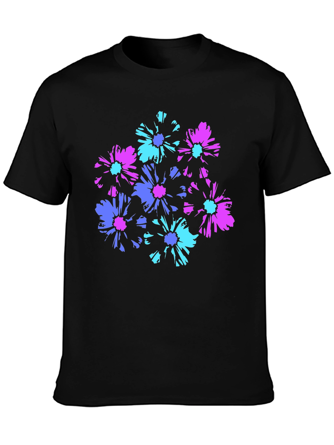 Floral Graphic Black T-Shirt