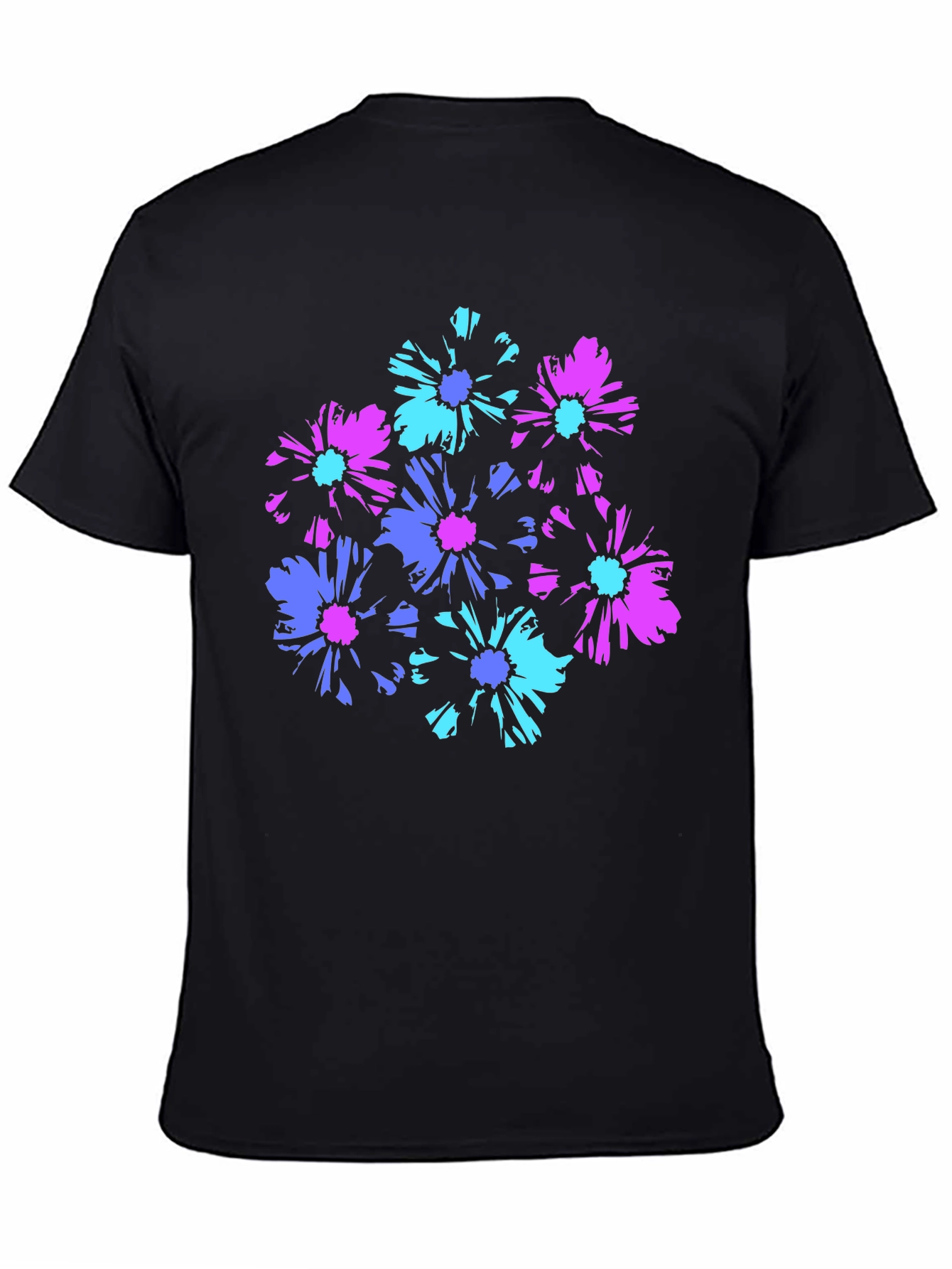 Floral Graphic Black T-Shirt