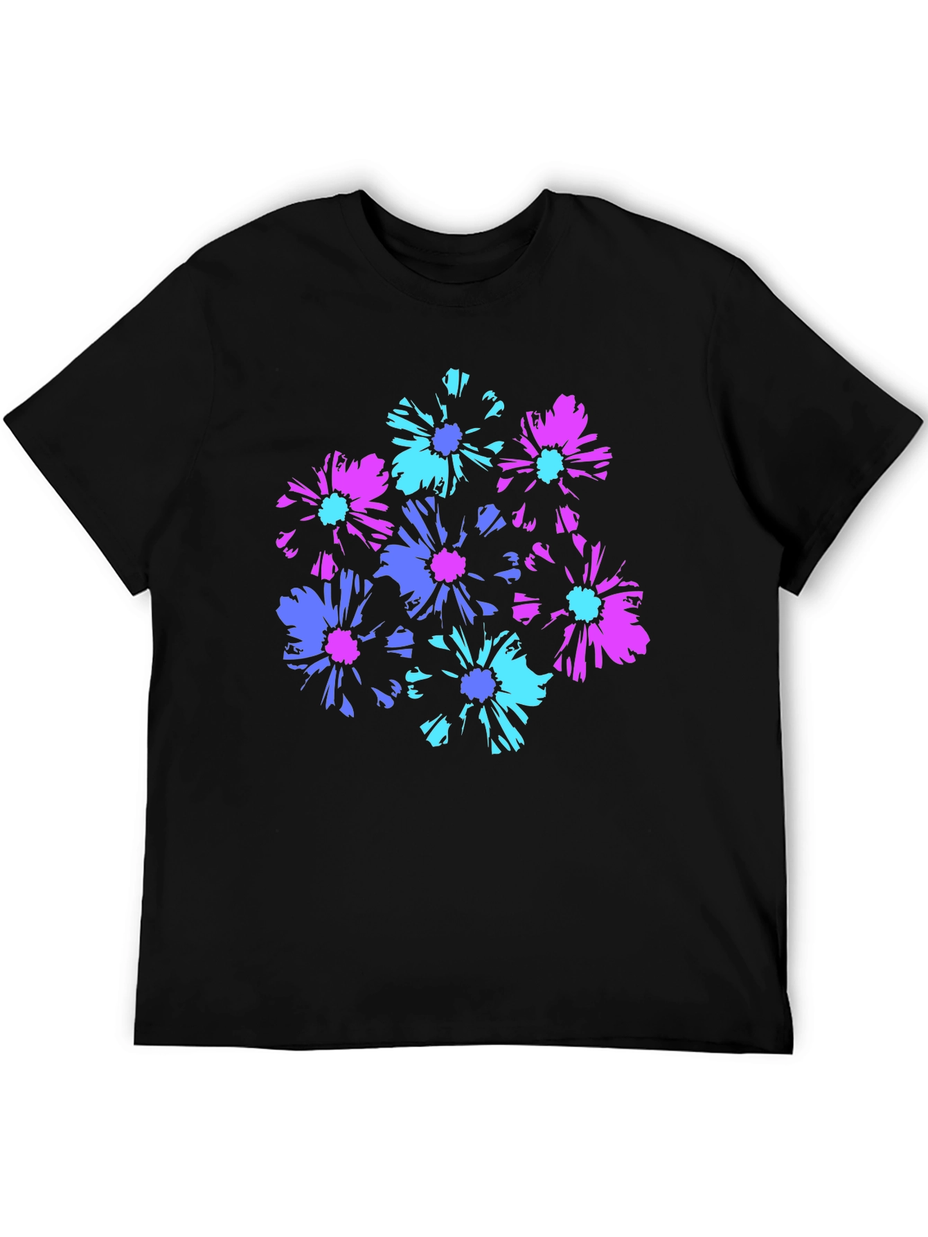 Floral Graphic Black T-Shirt