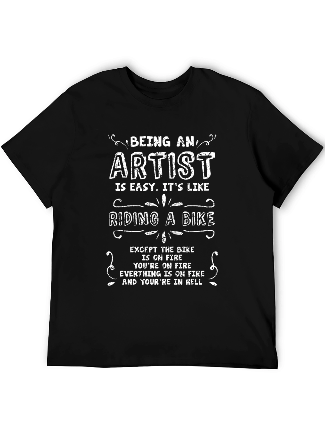 Artist Bike on Fire Graphic T-Shirt