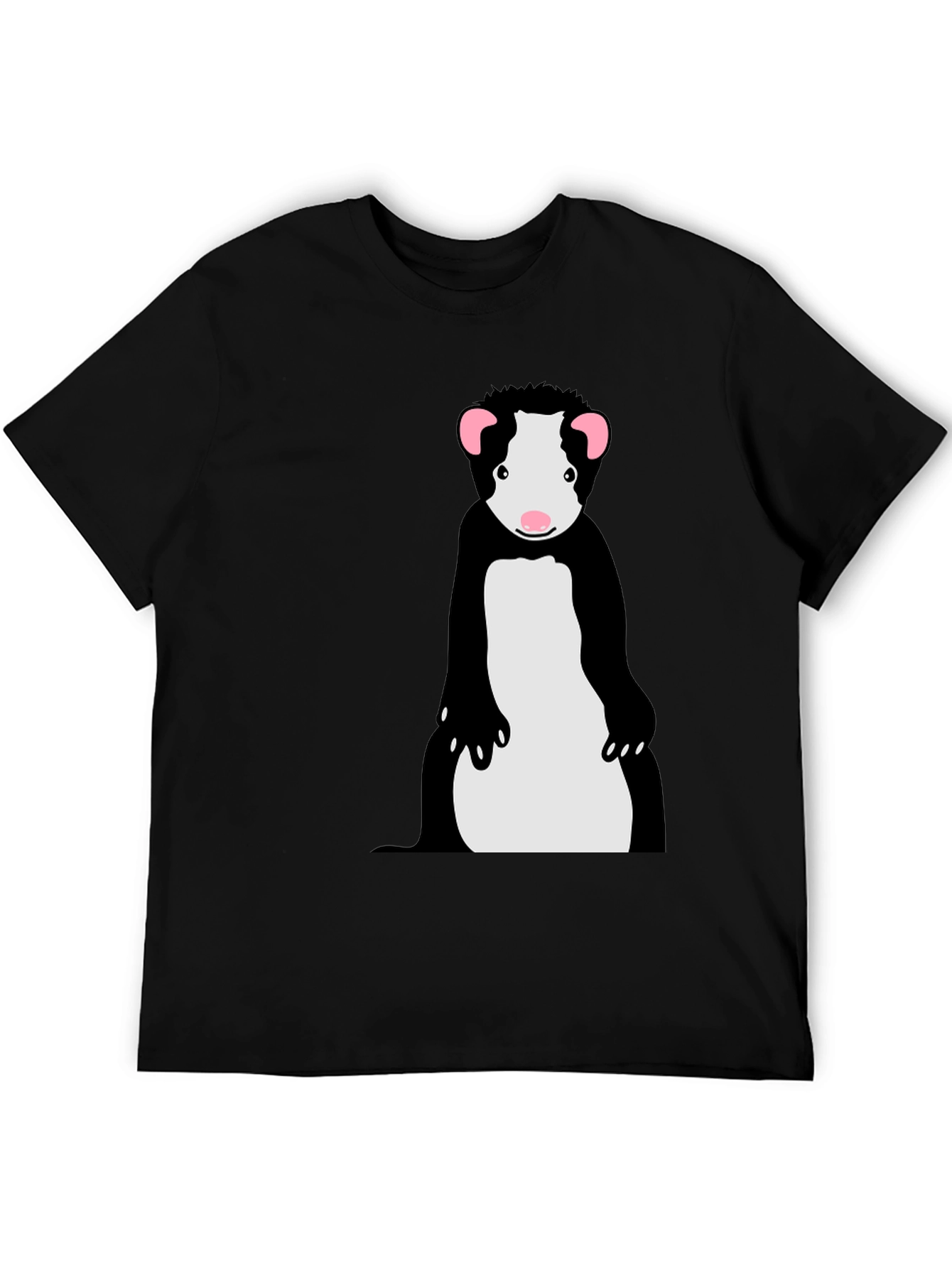 Cool Ferret Graphic Tee - Black Cotton T-Shirt