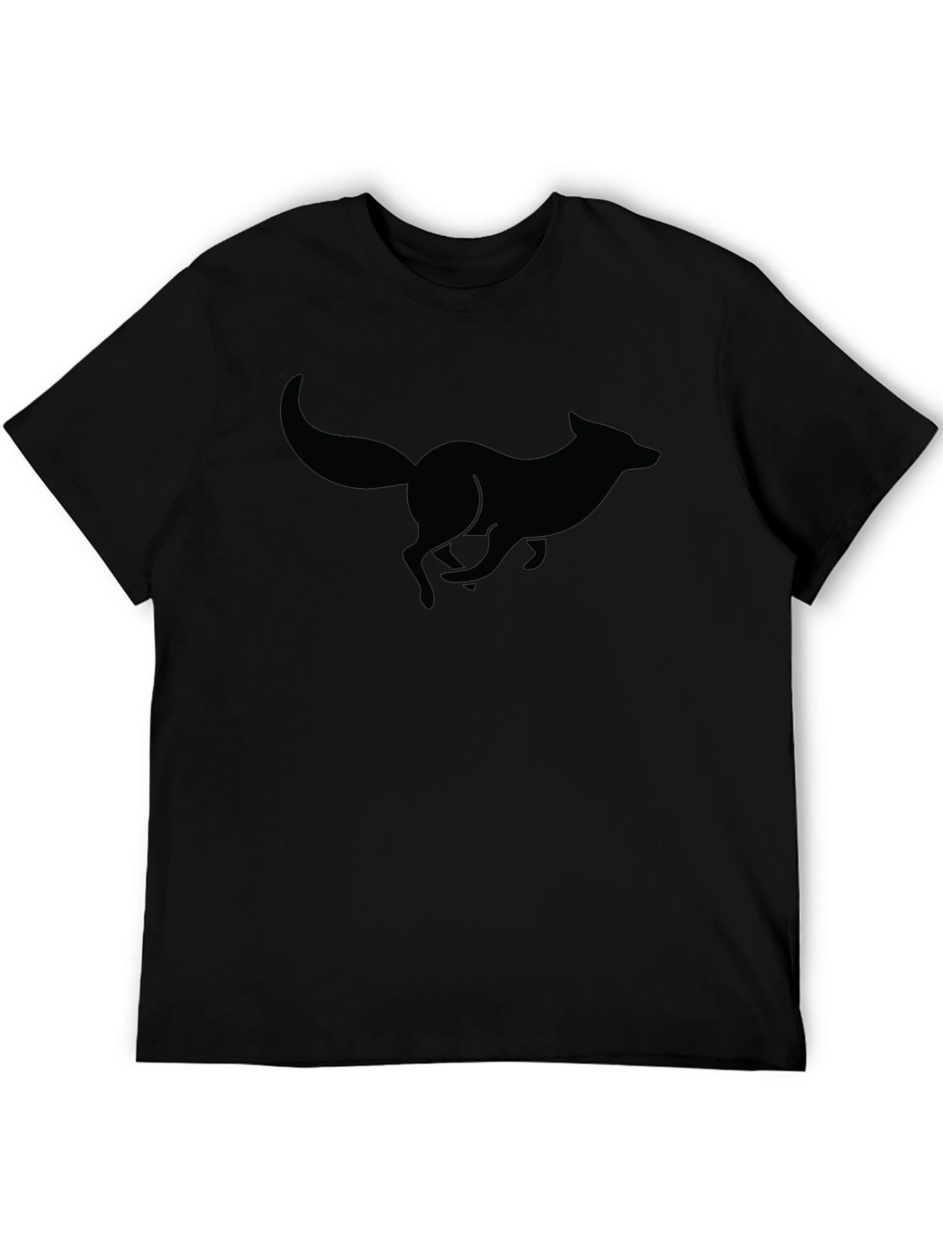 Black Fox Silhouette Graphic T-Shirt