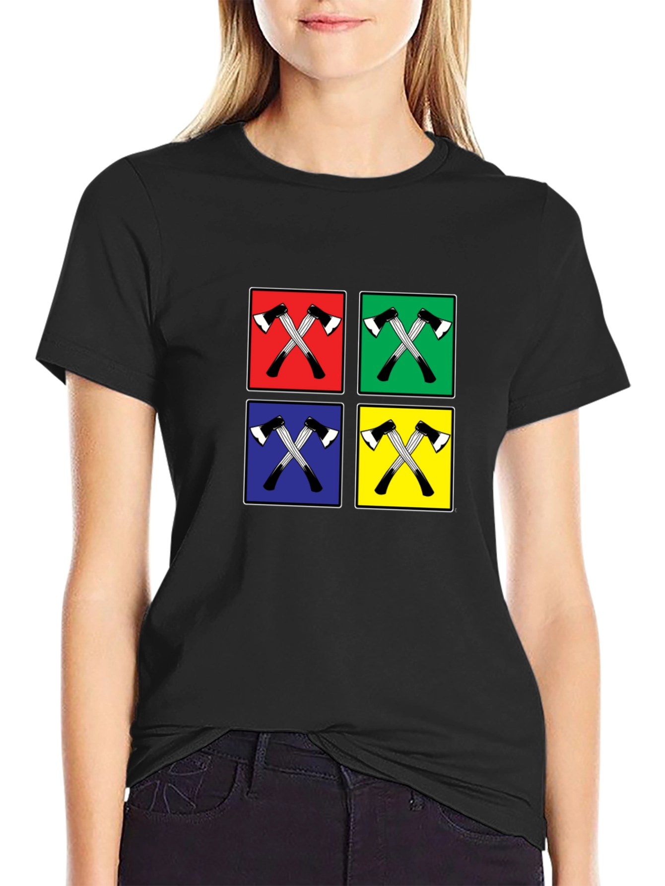 Axe Icon Pop Art Black Tee
