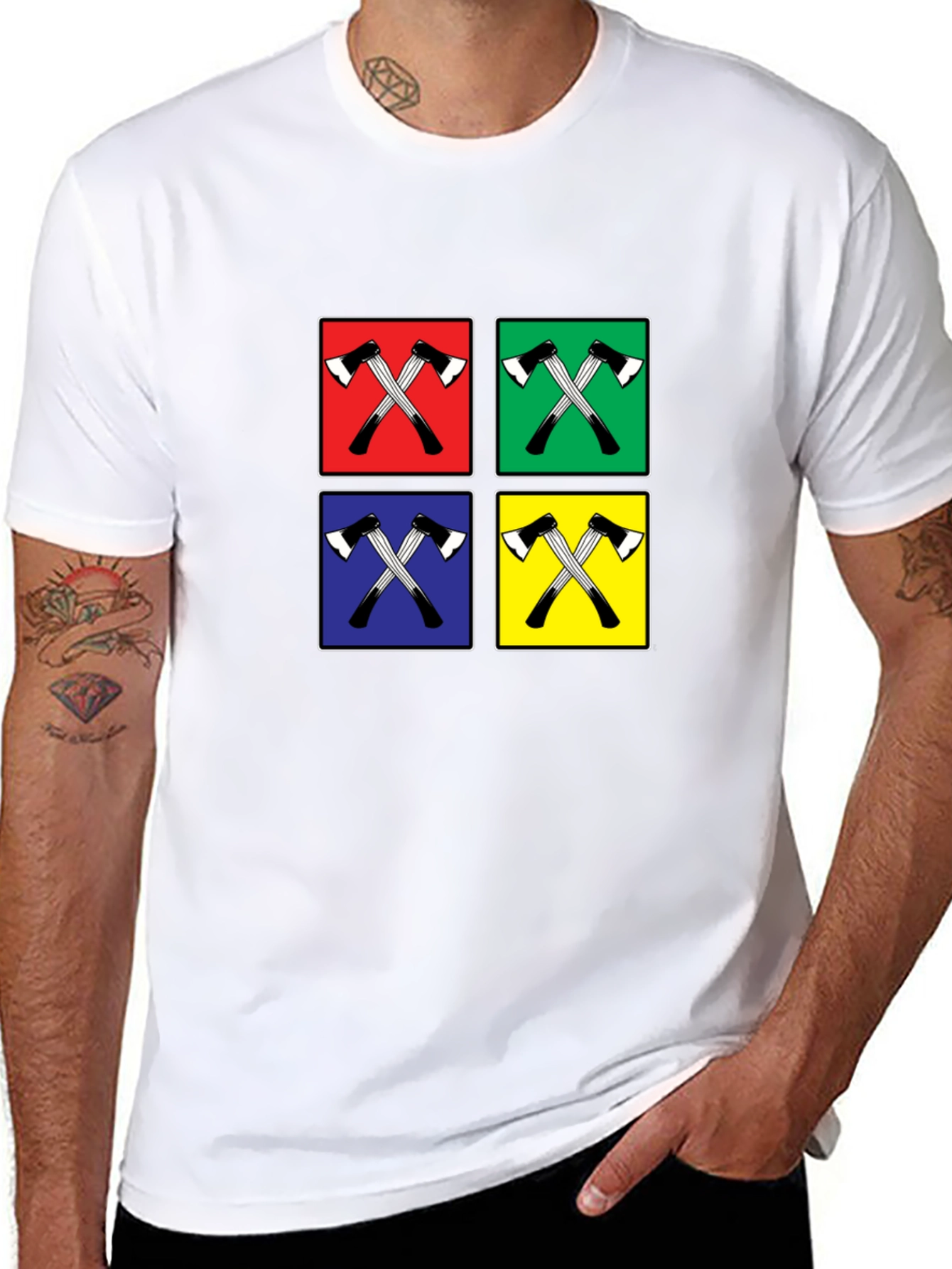 Axe Icon Pop Art Black Tee