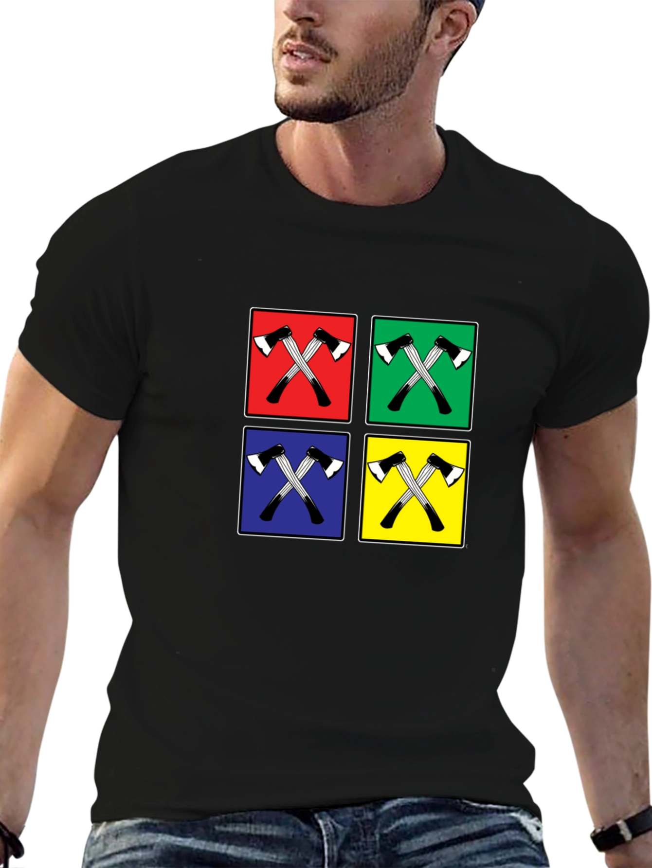 Axe Icon Pop Art Black Tee