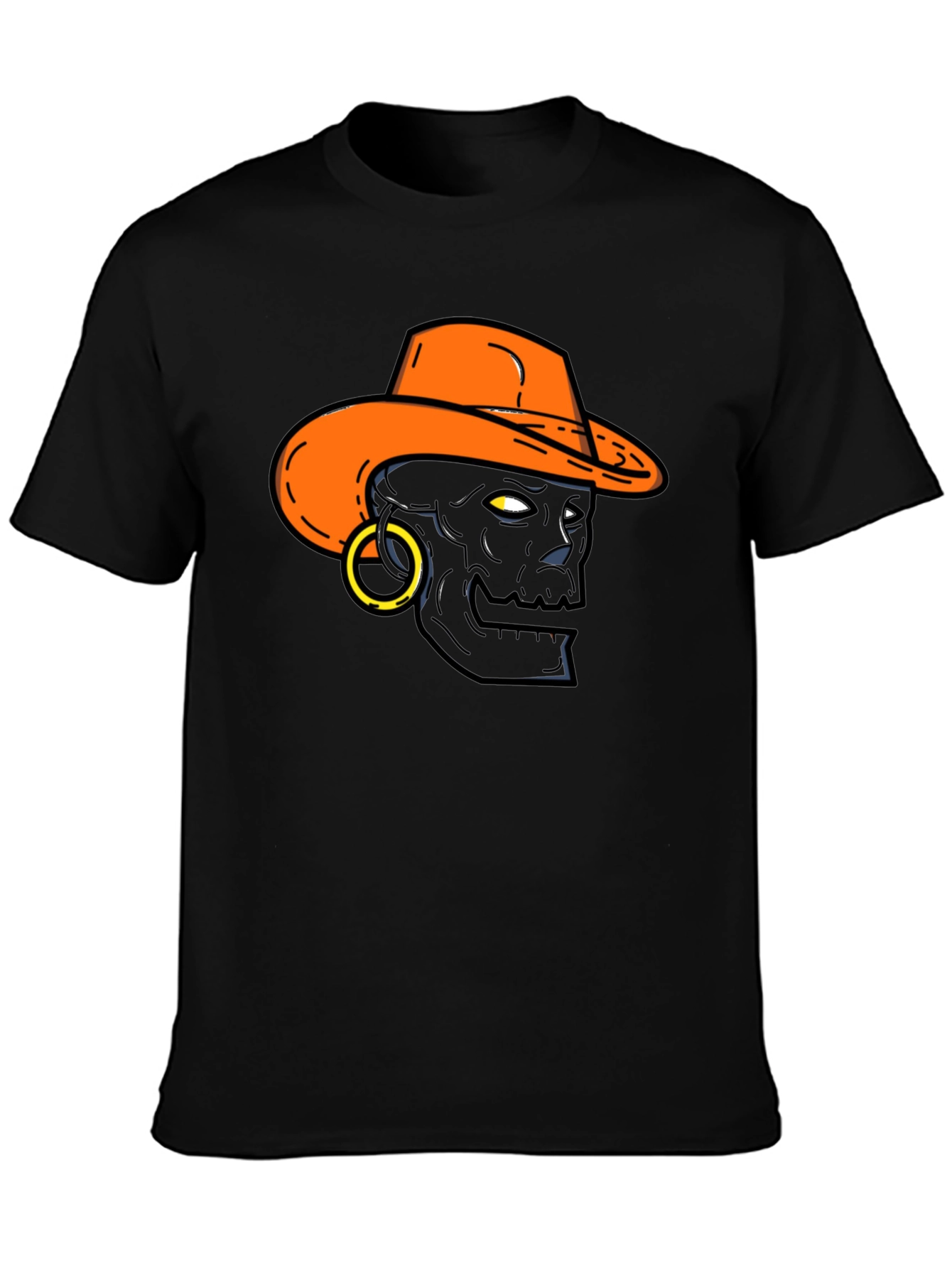 Skull Cowboy Graphic T-Shirt - Black Tee