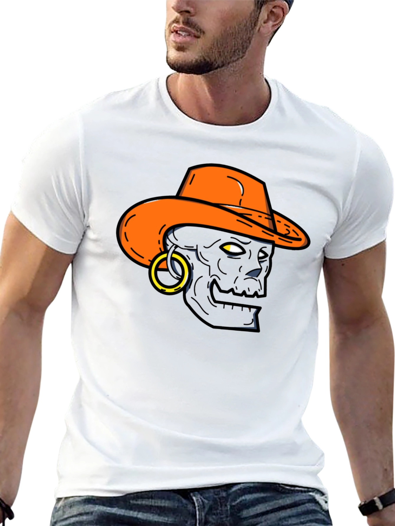 Skull Cowboy Graphic T-Shirt - Black Tee