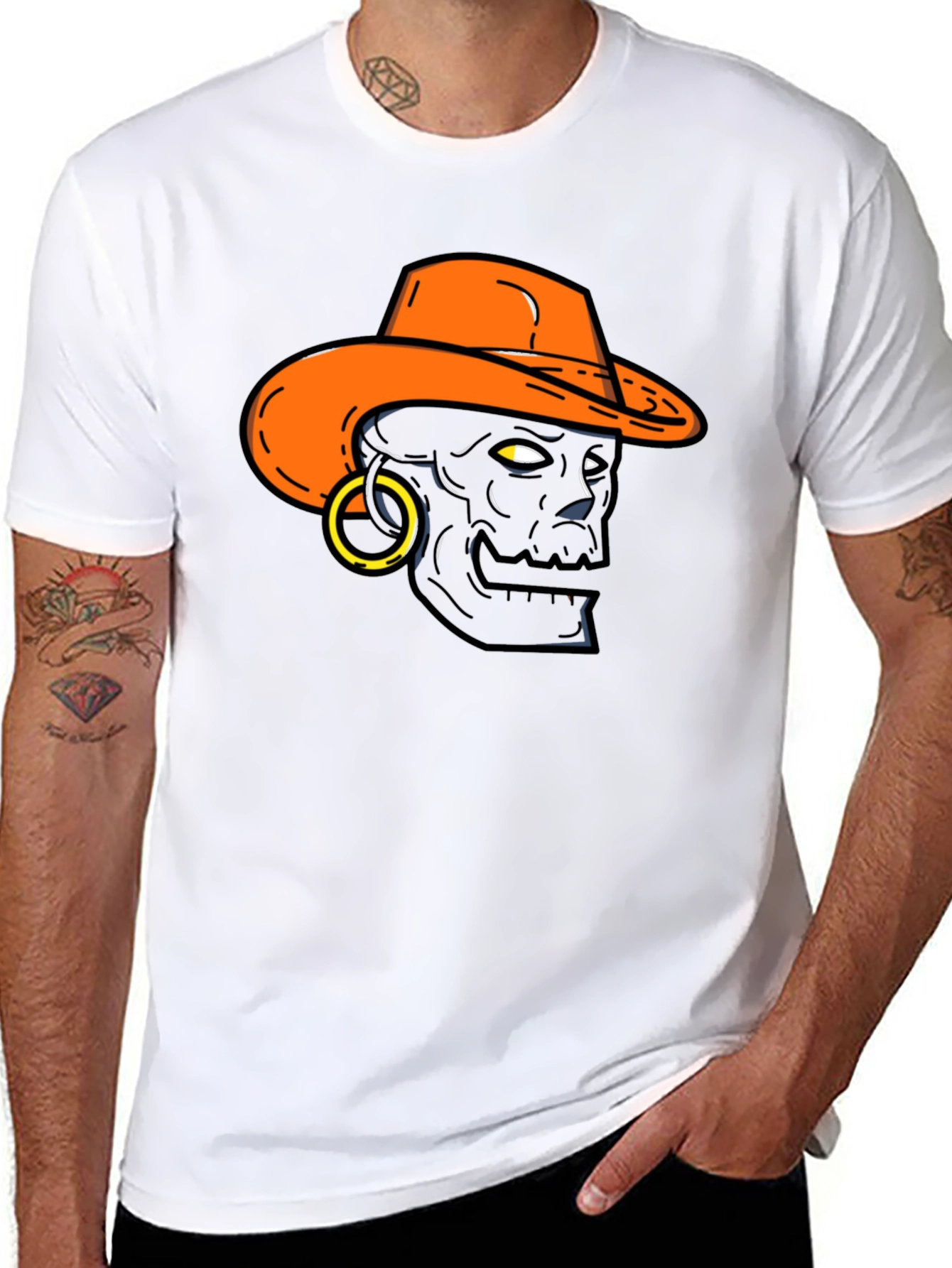 Skull Cowboy Graphic T-Shirt - Black Tee