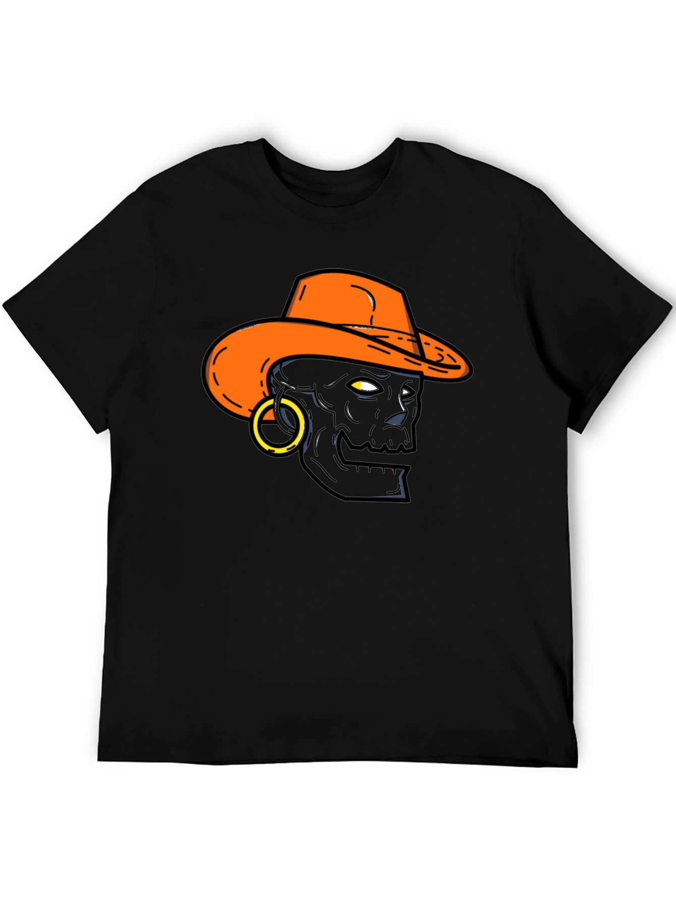 Skull Cowboy Graphic T-Shirt - Black Tee
