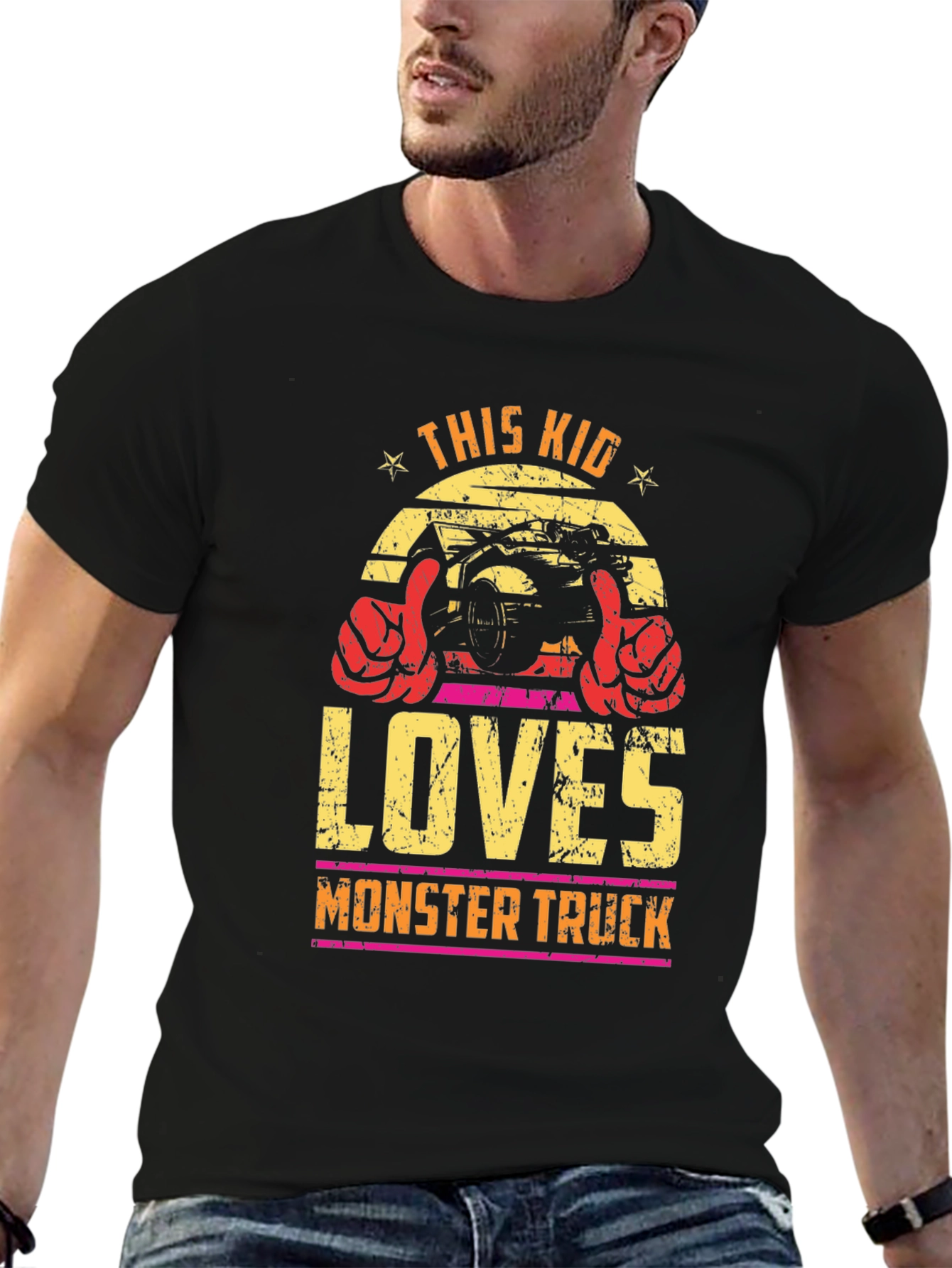 This Kid Loves Monster Truck Graphic T-Shirt
