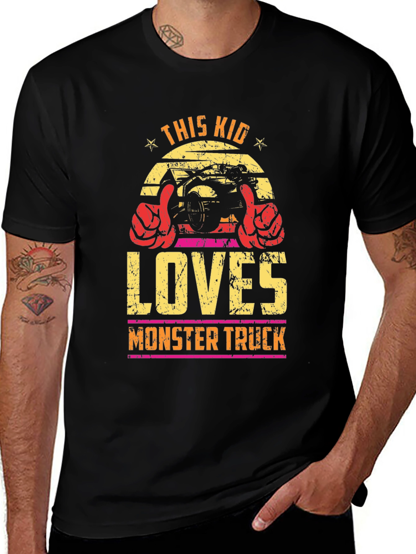 This Kid Loves Monster Truck Graphic T-Shirt