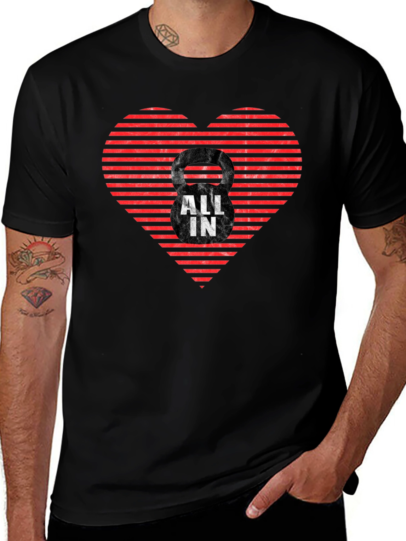 All In Kettlebell Heart T-Shirt