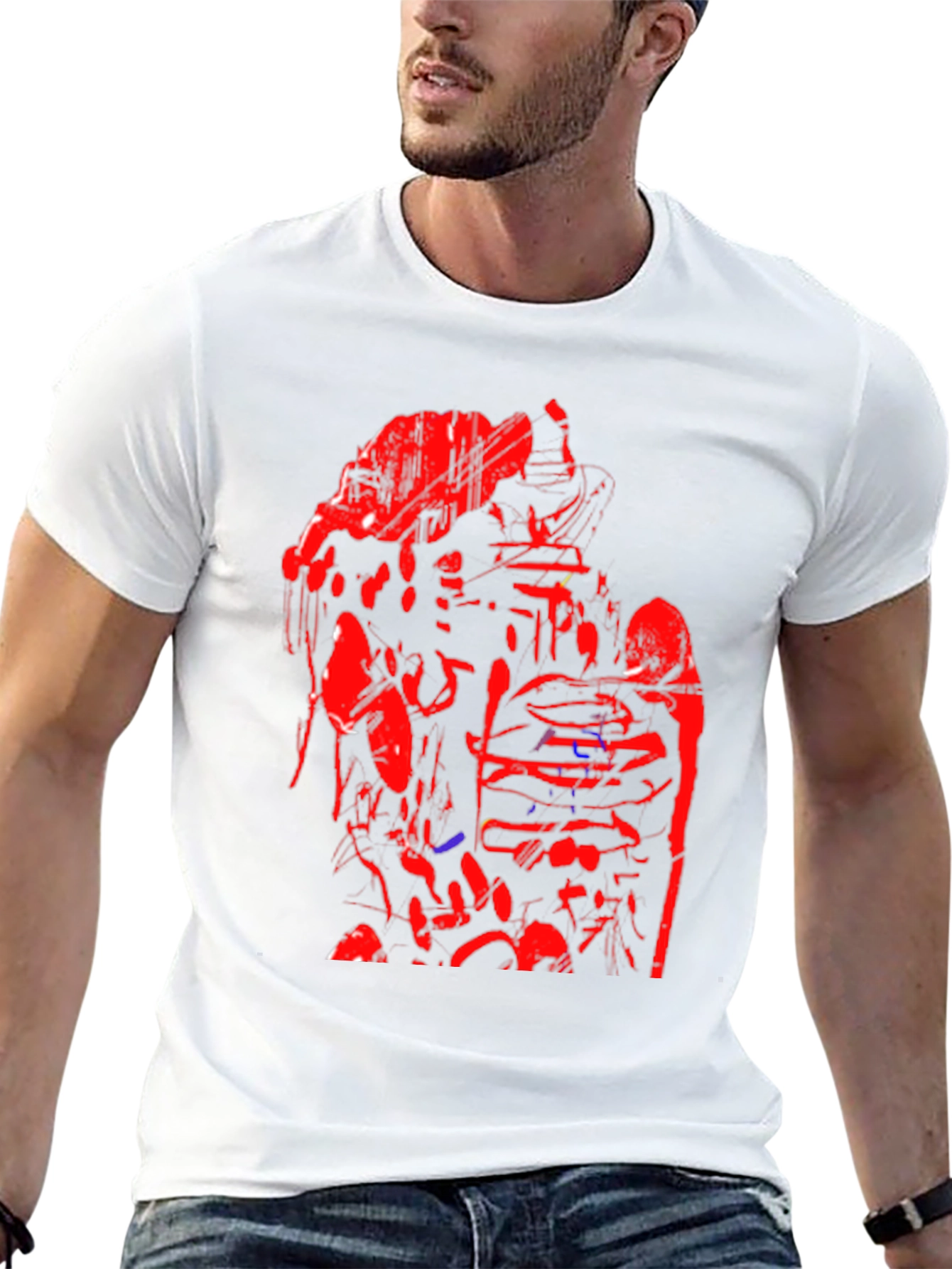 Abstract Red & Black Graphic Tee