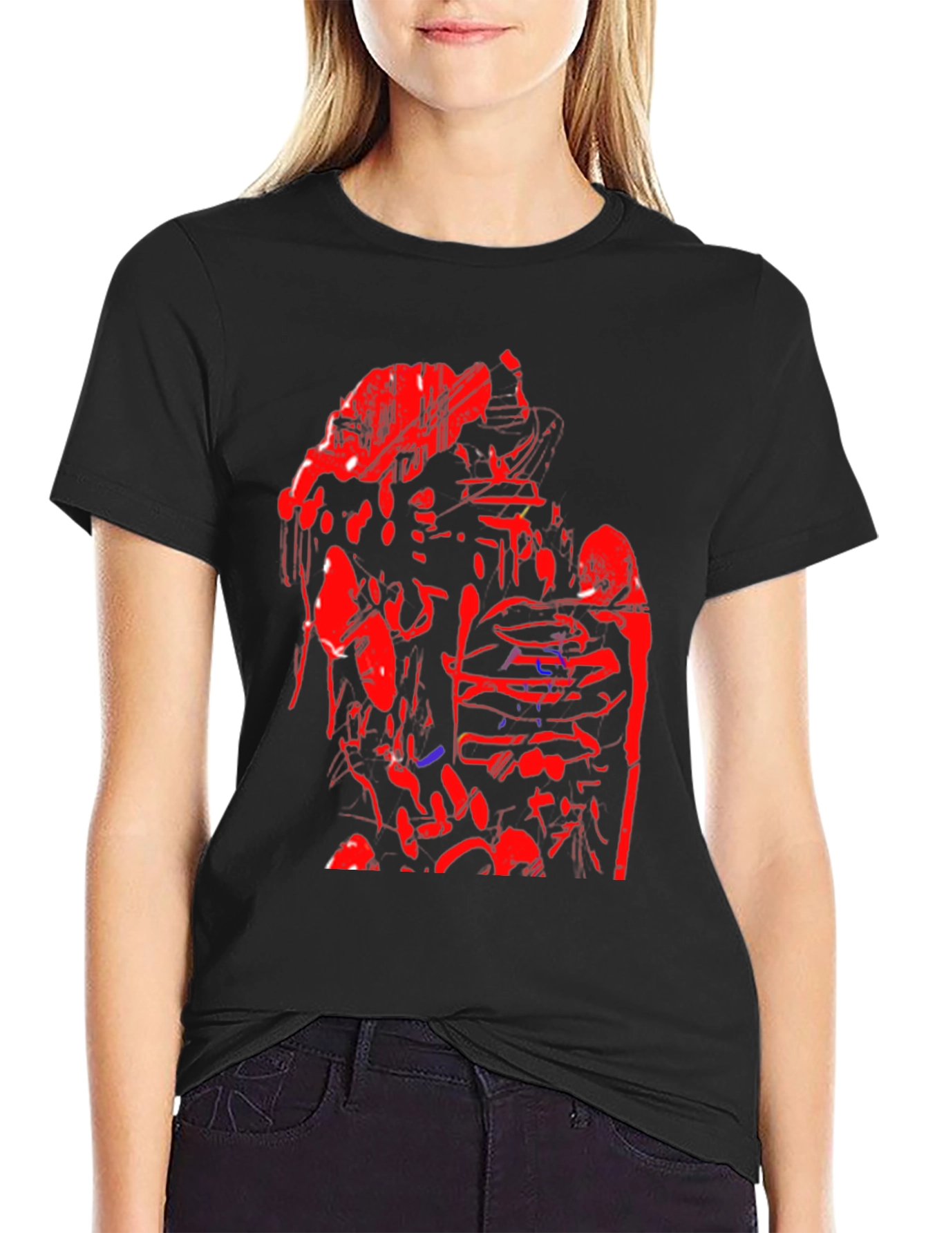 Abstract Red & Black Graphic Tee