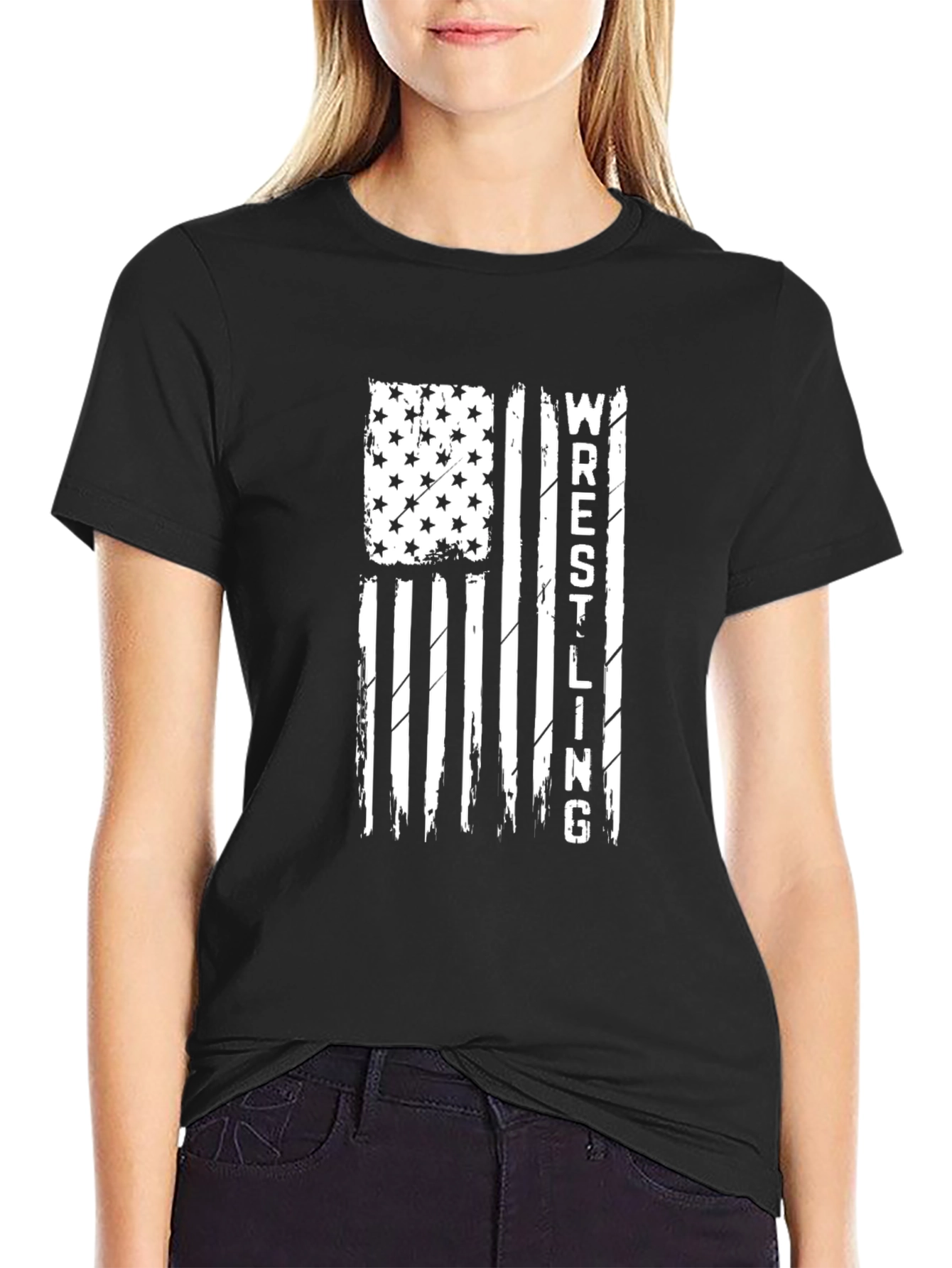 Wrestling American Flag T-Shirt